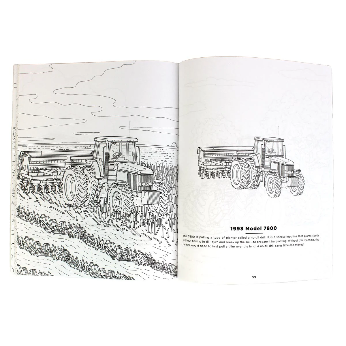 John Deere Green Tractors Coloring Book: 36 Detailed Classic and Modern Tractors - Image 8