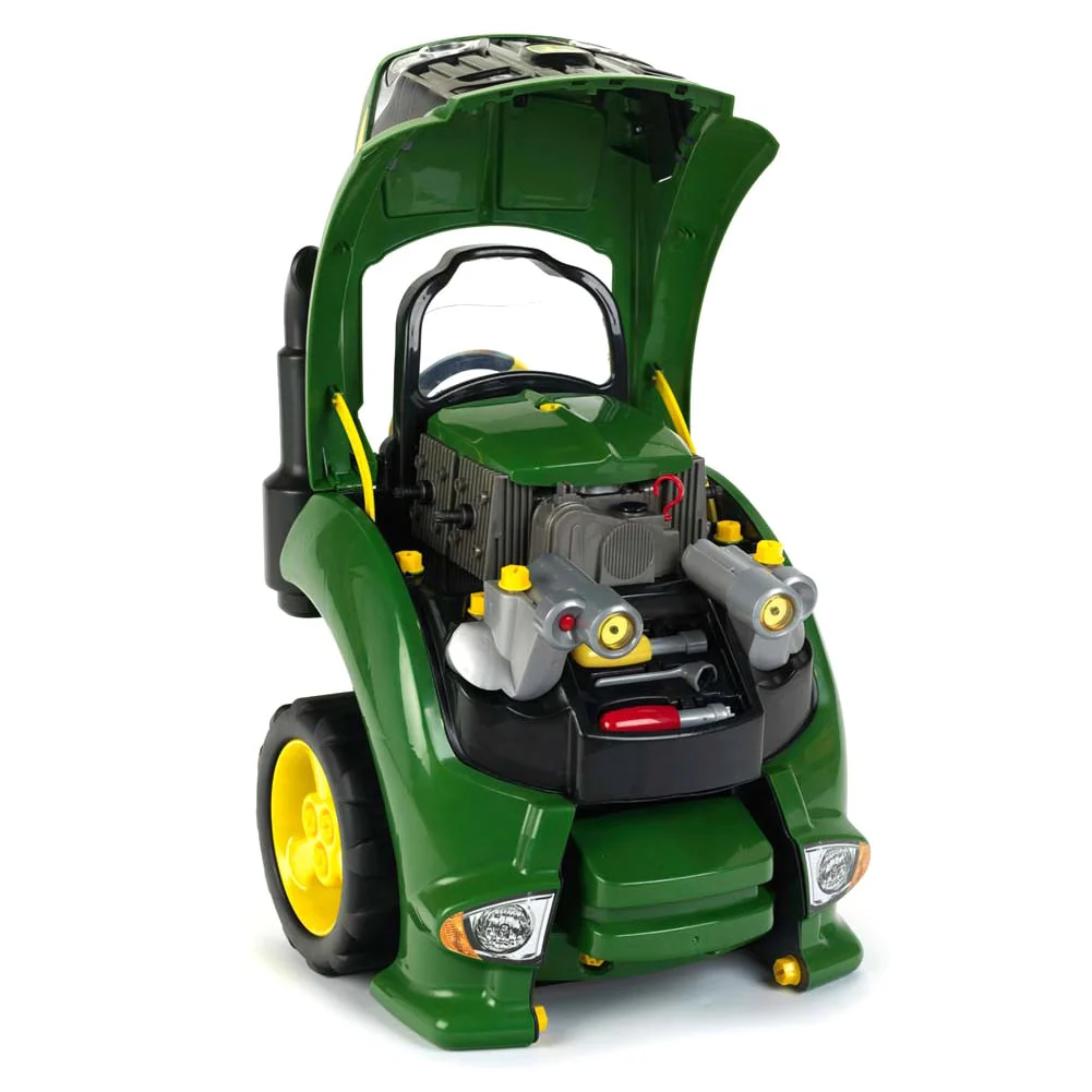 John Deere Kids Toy Tractor Engine Repair Set with Tools - Image 4