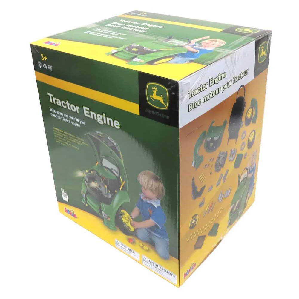 John Deere Kids Toy Tractor Engine Repair Set with Tools - Image 5