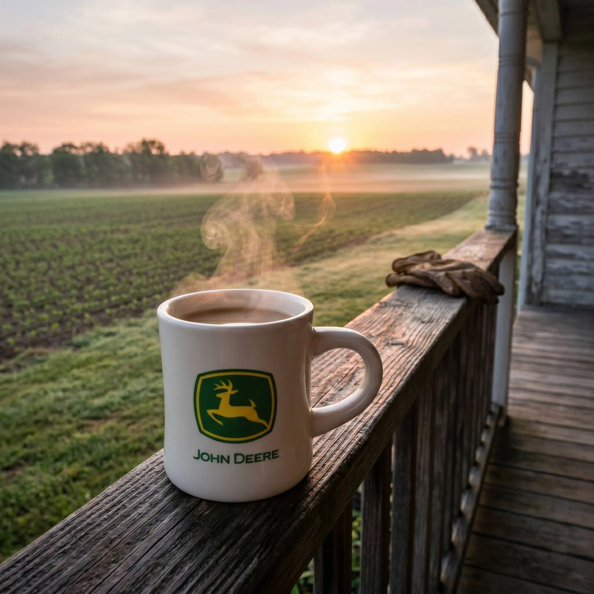 John Deere Logo 8oz Cream Diner Mug - Image 6