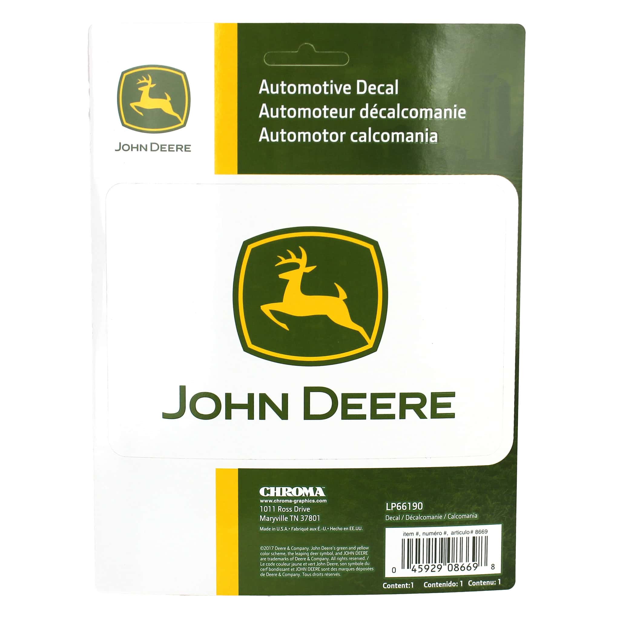John Deere Logo Stick On Decal with White Backing - Image 3