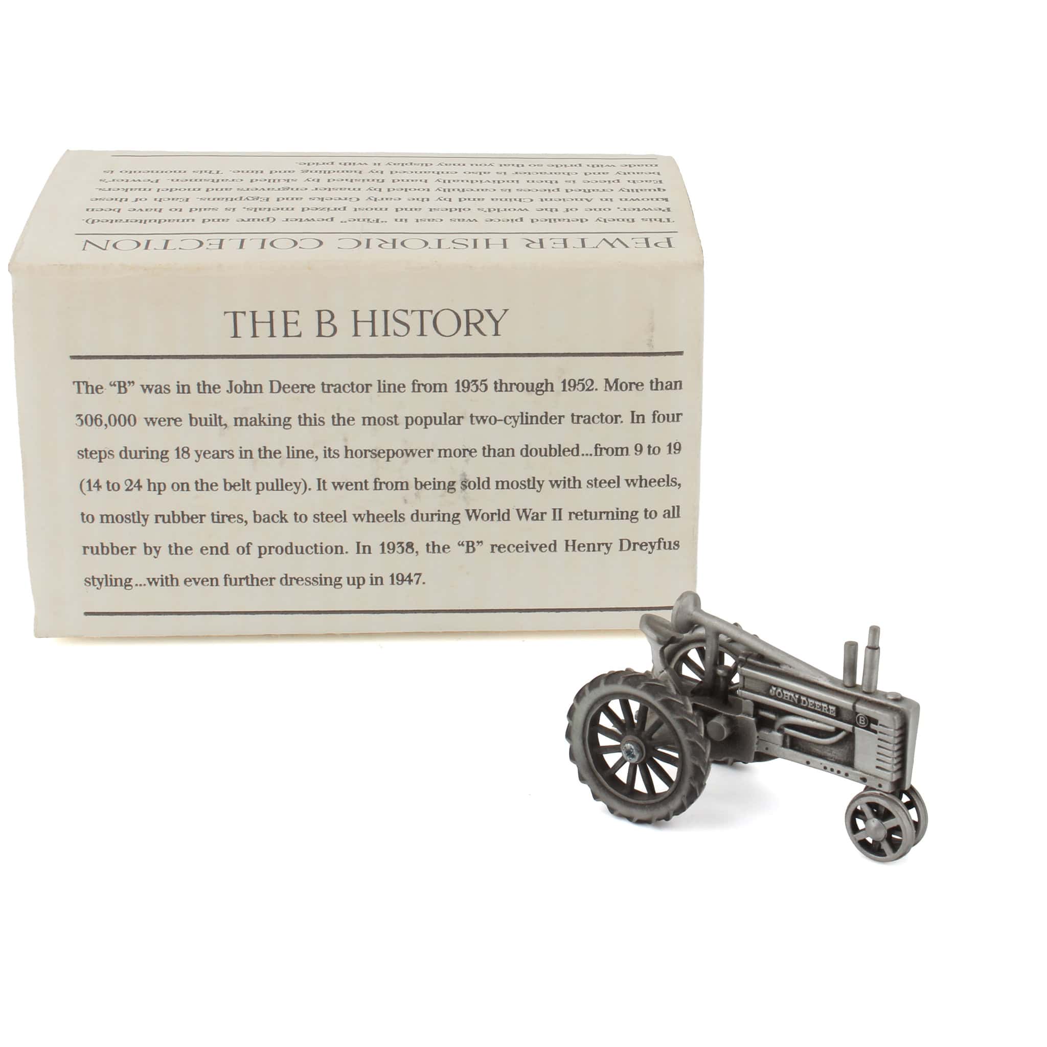 1/43 John Deere Model "B" Tractor made of Fine Pewter by SpecCast - Image 2