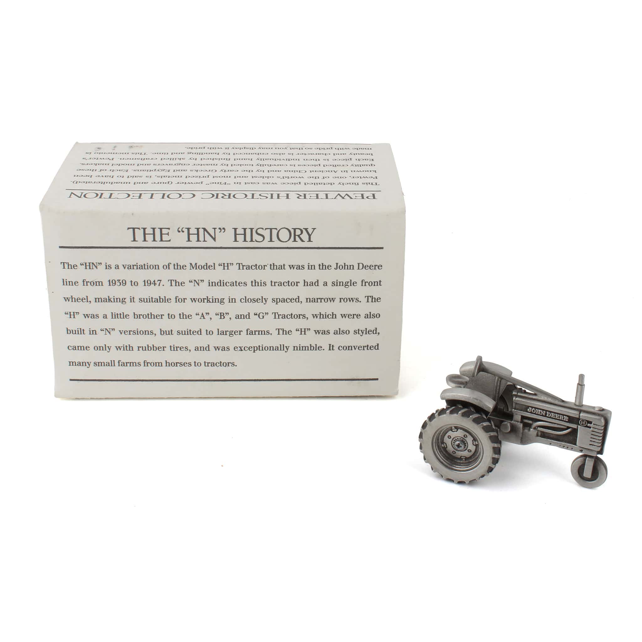 1/43 John Deere Model "HN" Single Front Wheel Collectible Tractor in Pewter by SpecCast - Image 2