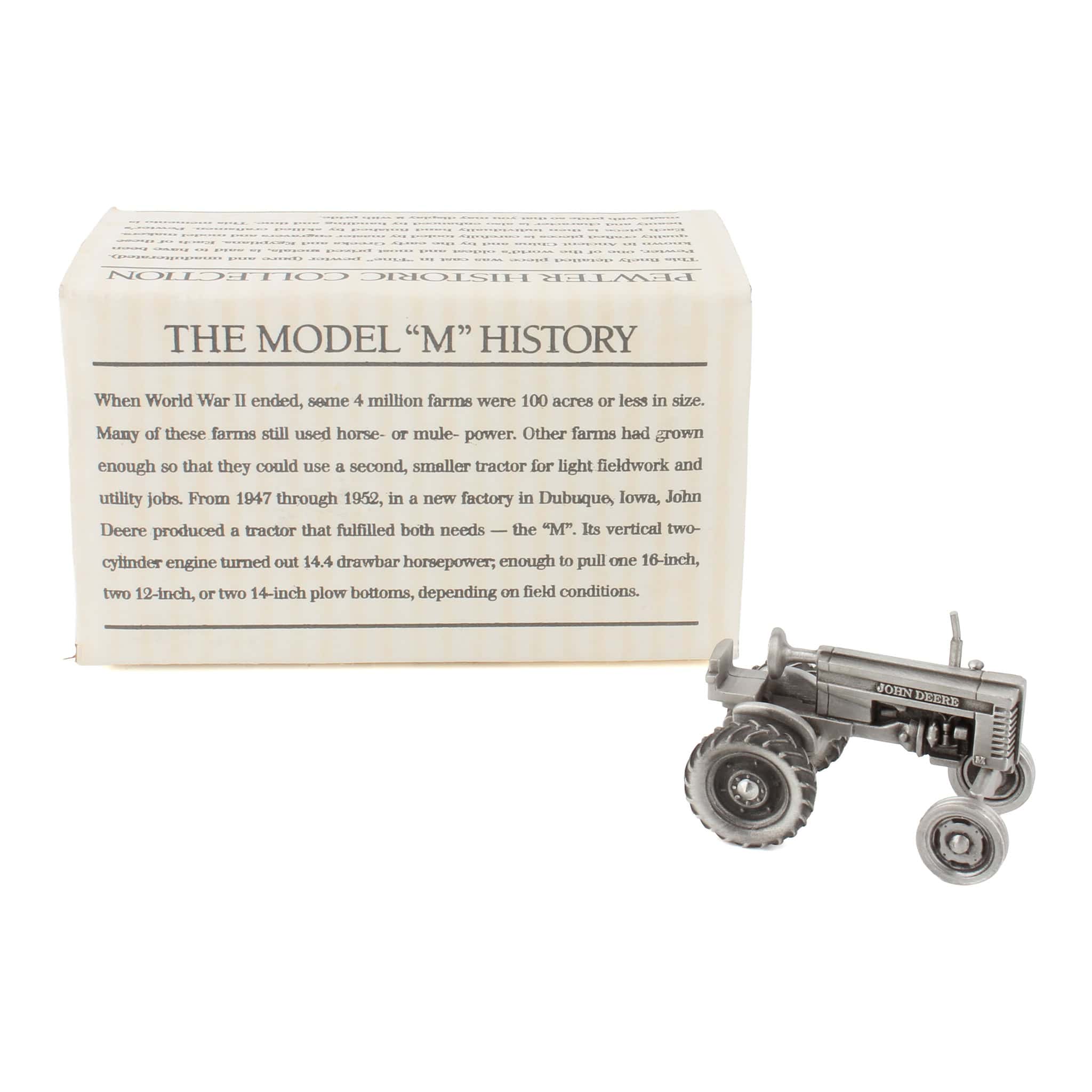 1/43 John Deere Model "M" Wide Front Collectible Tractor in Pewter by SpecCast - Image 2