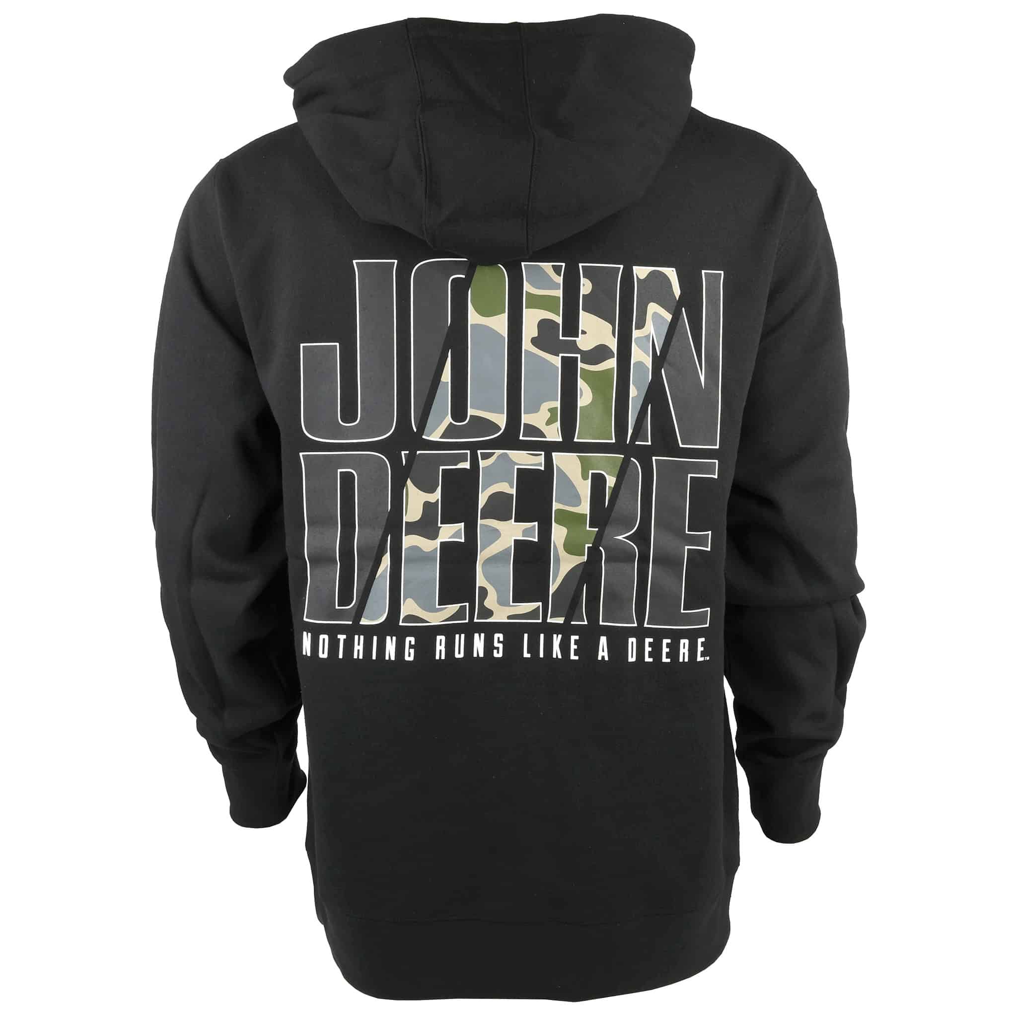 John Deere Nothing Runs Like a Deere Black & Camo Hooded Sweatshirt
