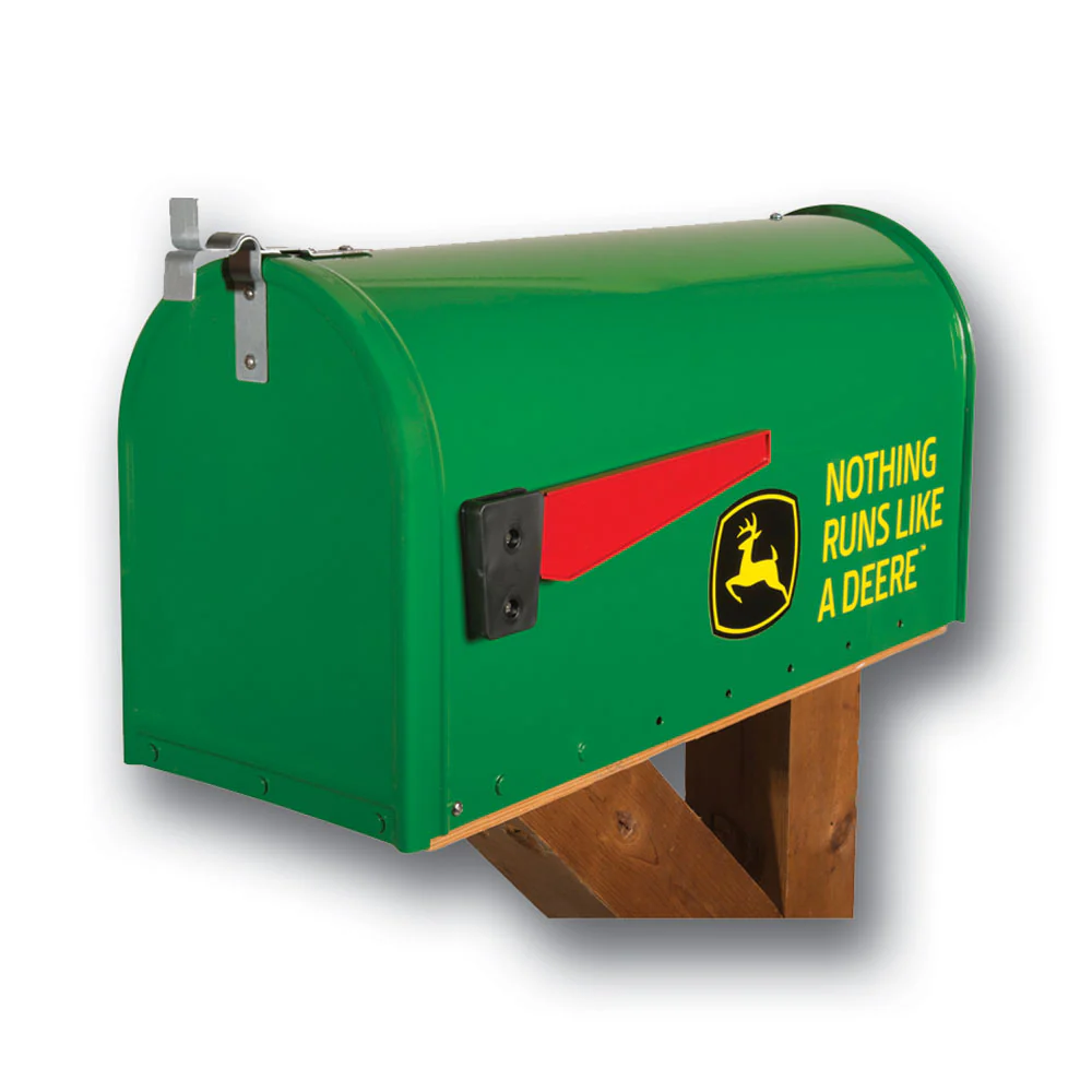 John Deere Nothing Runs like a Deere Standard Mailbox With Running Deer Logo - Image 2
