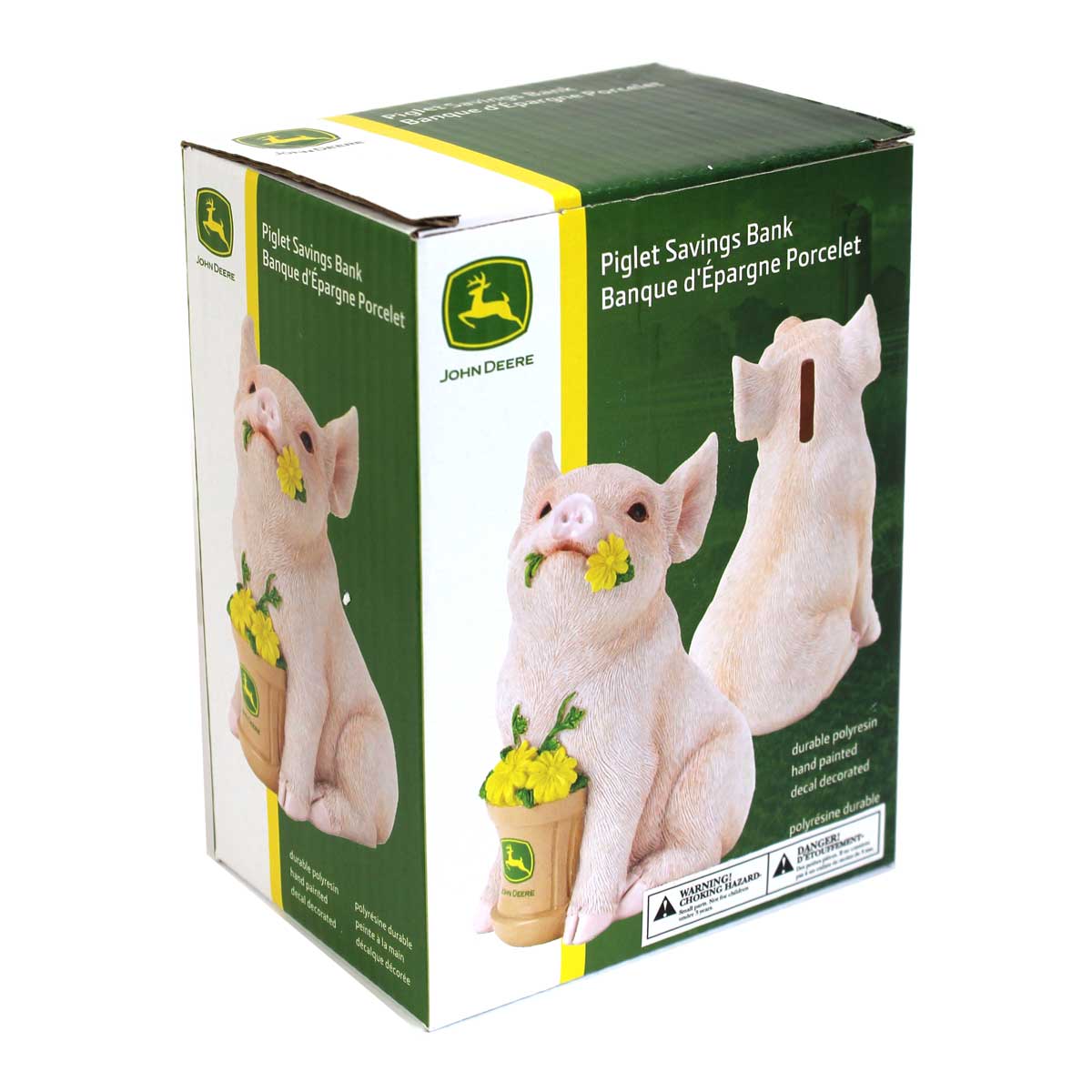 John Deere Polyresin Pink Piglet Bank - Image 3