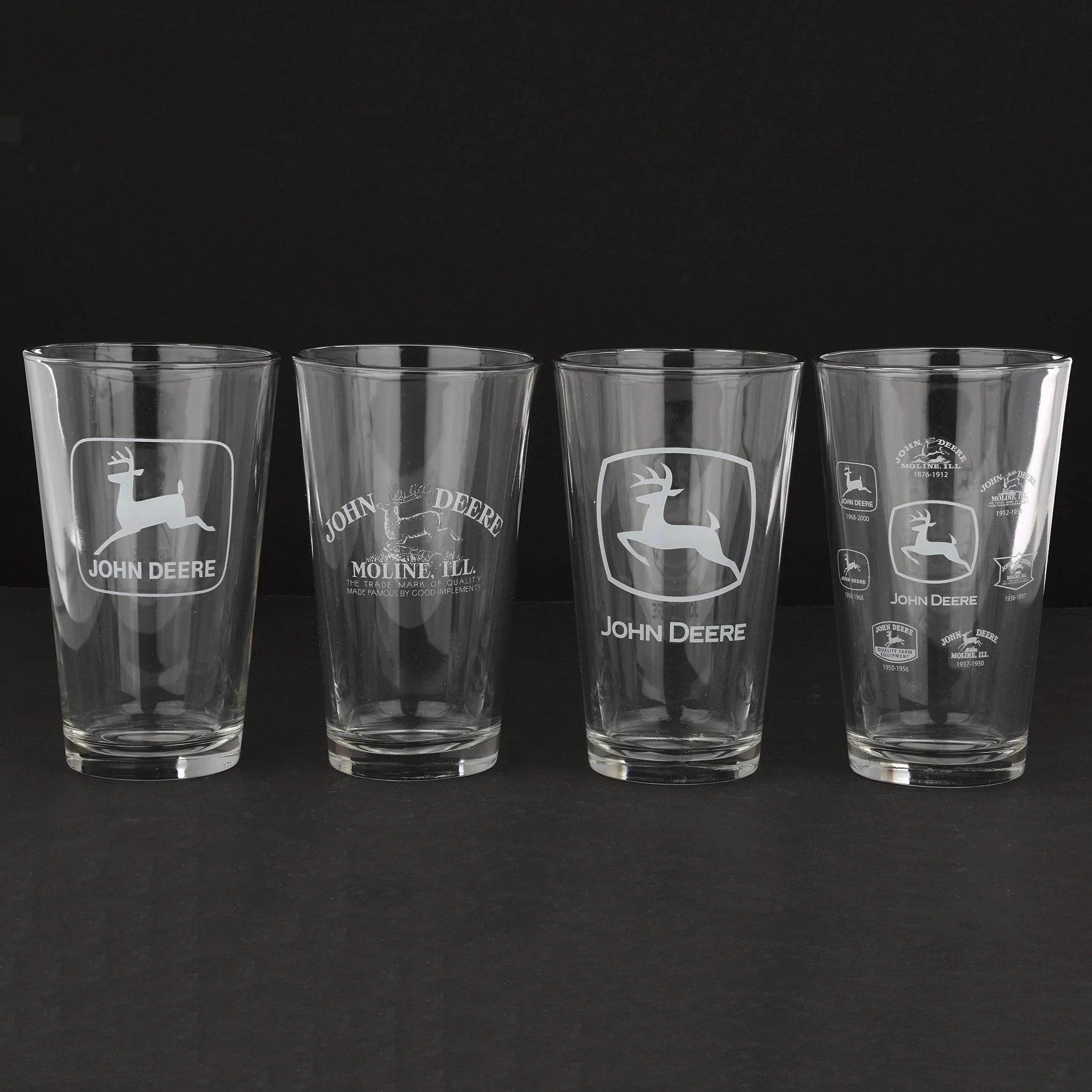 John Deere Set of 4 Etched Logo Glass Drinkware Tumblers - Image 2