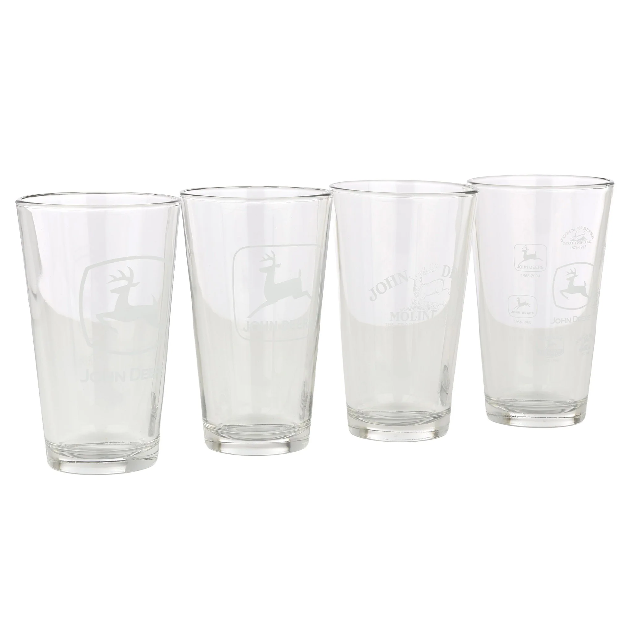 John Deere Set of 4 Etched Logo Glass Drinkware Tumblers - Image 3