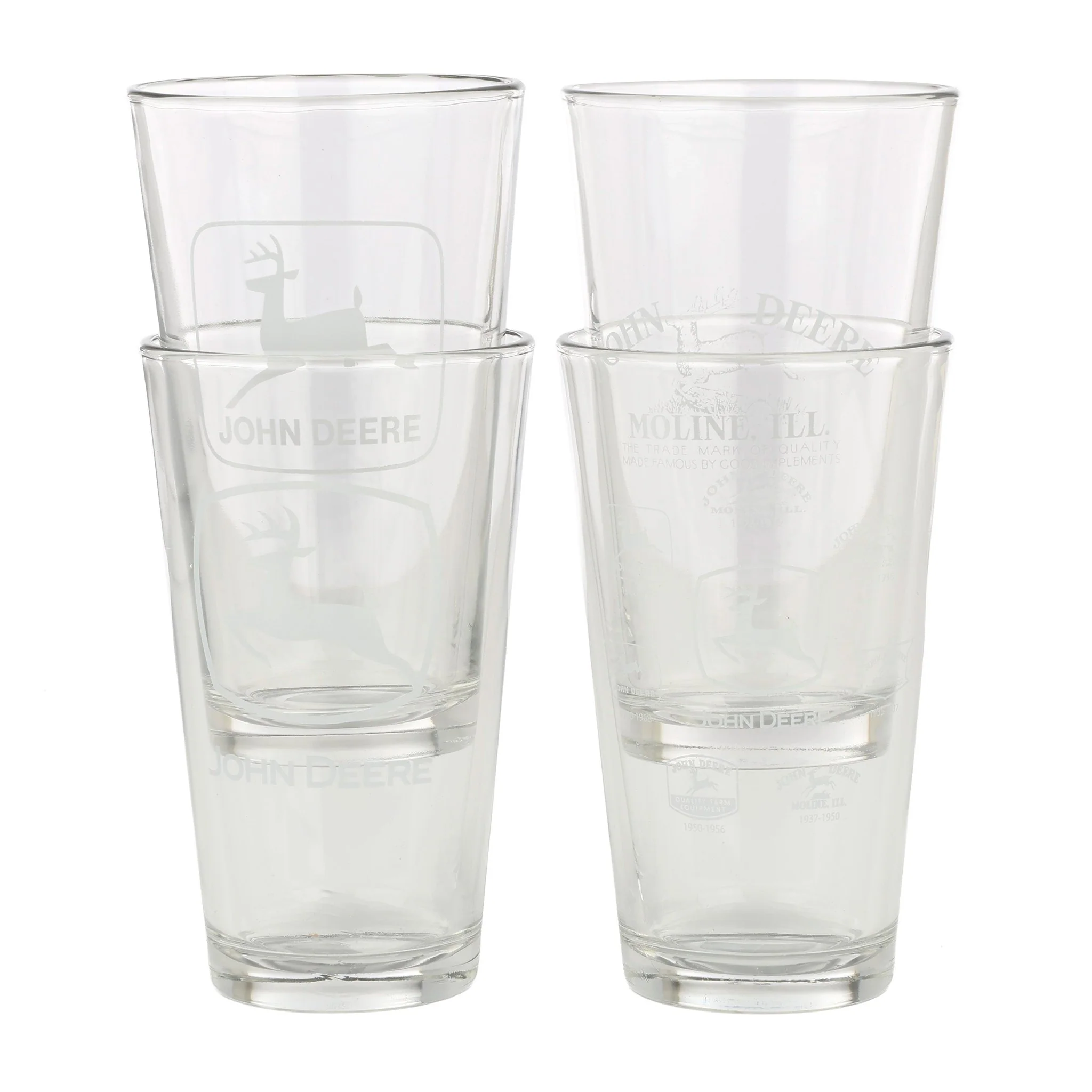 John Deere Set of 4 Etched Logo Glass Drinkware Tumblers - Image 6