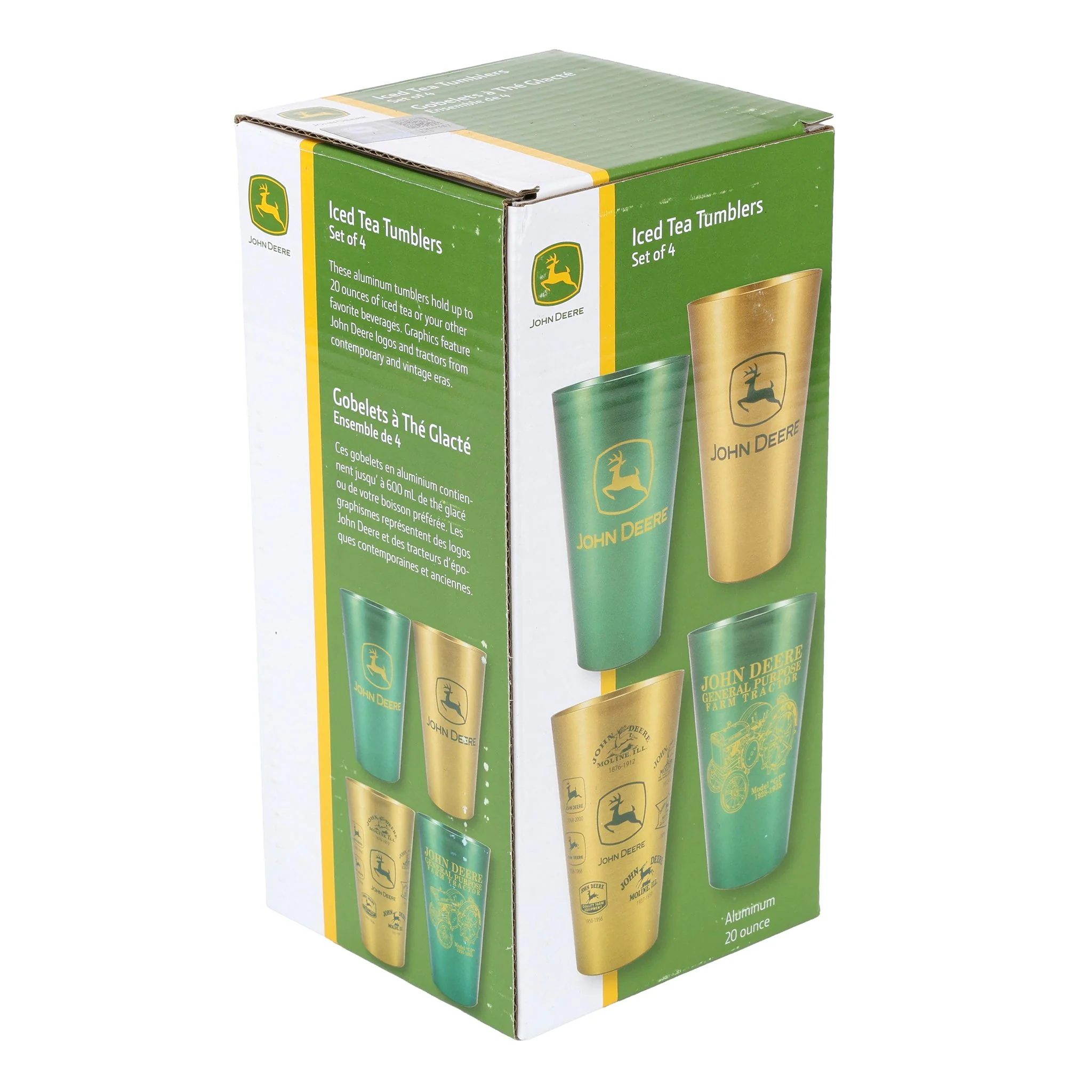 John Deere Set of 4 Yellow and Green 16oz Aluminum Tumblers - Image 5