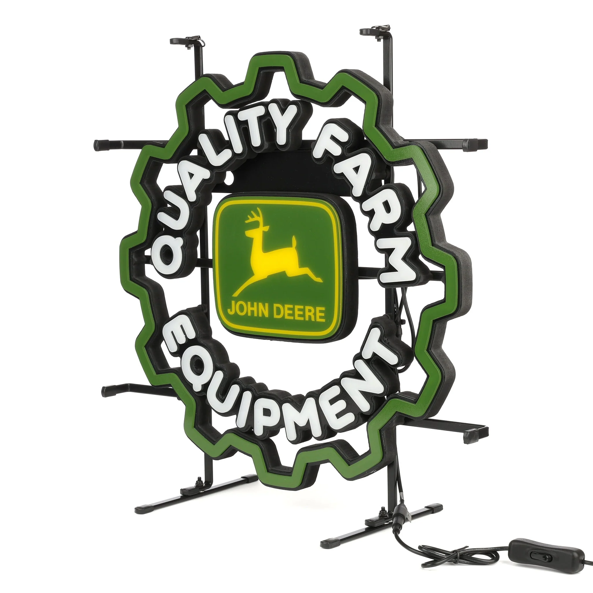 John Deere LED Neon Sign with Tire Tread Shape, 17in x 17in - Image 4