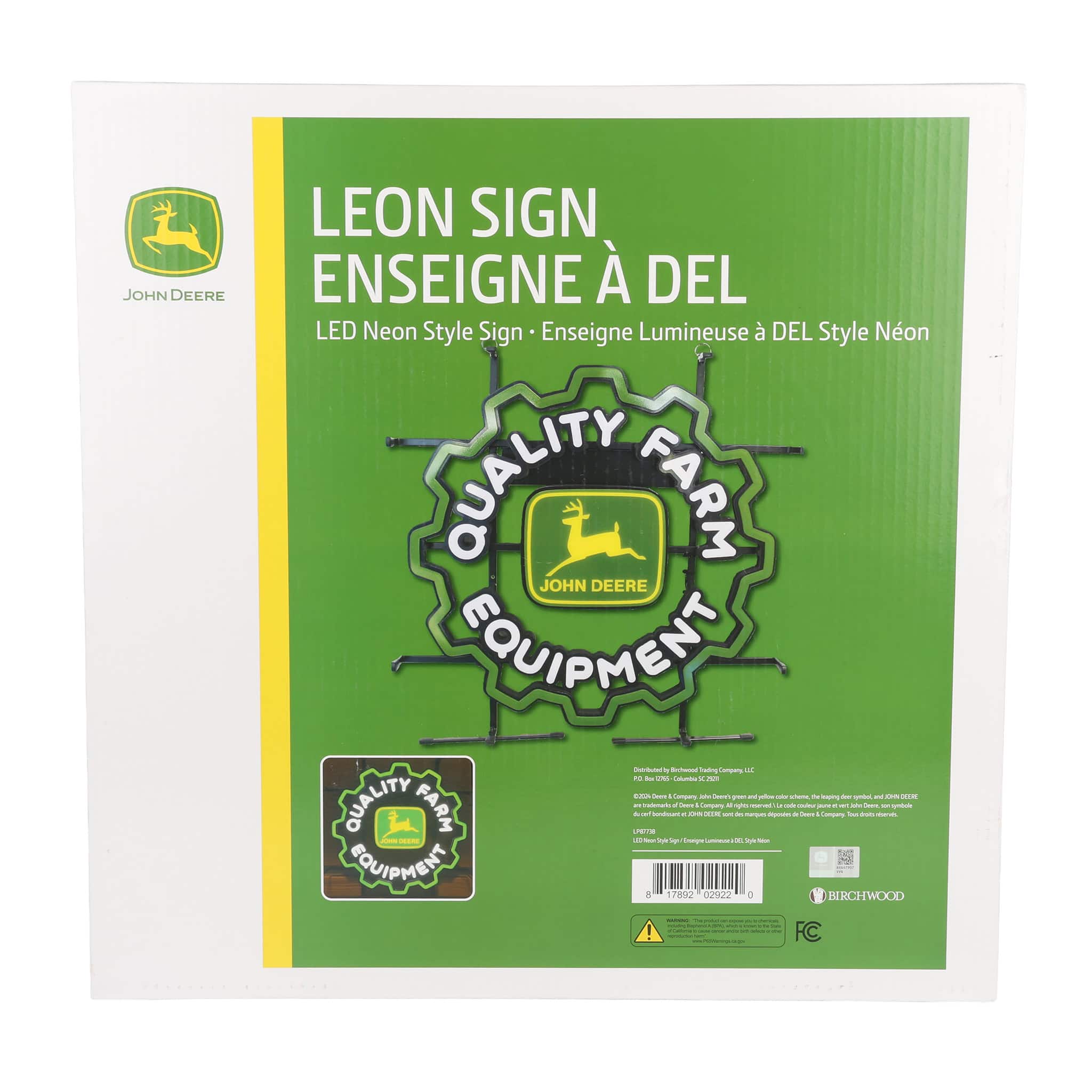 John Deere LED Neon Sign with Tire Tread Shape, 17in x 17in - Image 6