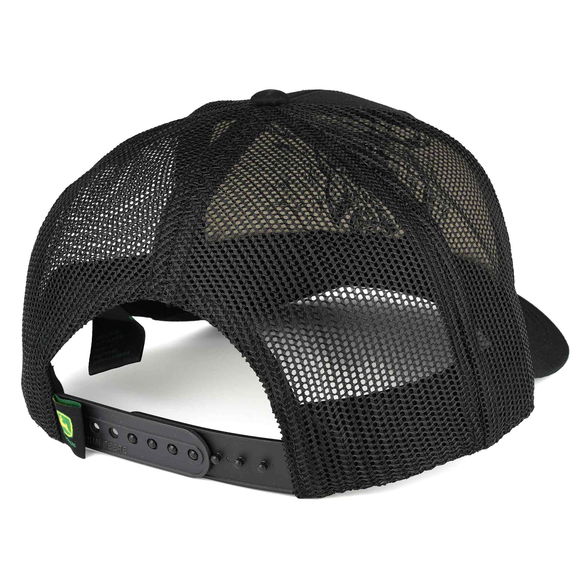 John Deere Vintage Style Patch Black Mesh Back Hat - Image 3