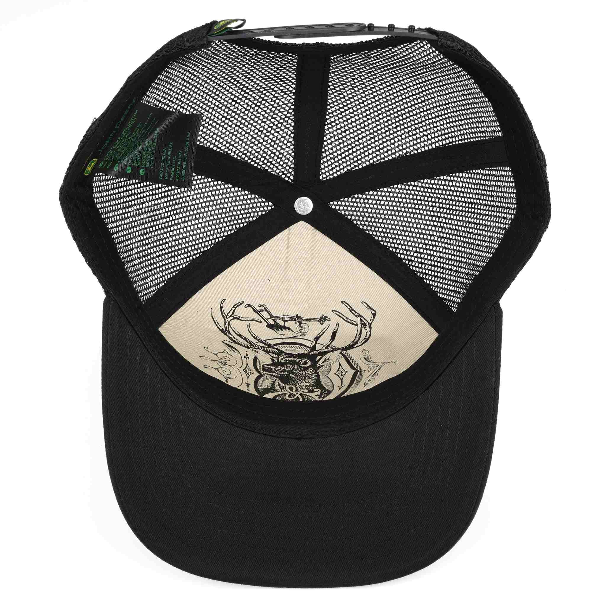 John Deere Vintage Style Patch Black Mesh Back Hat - Image 4