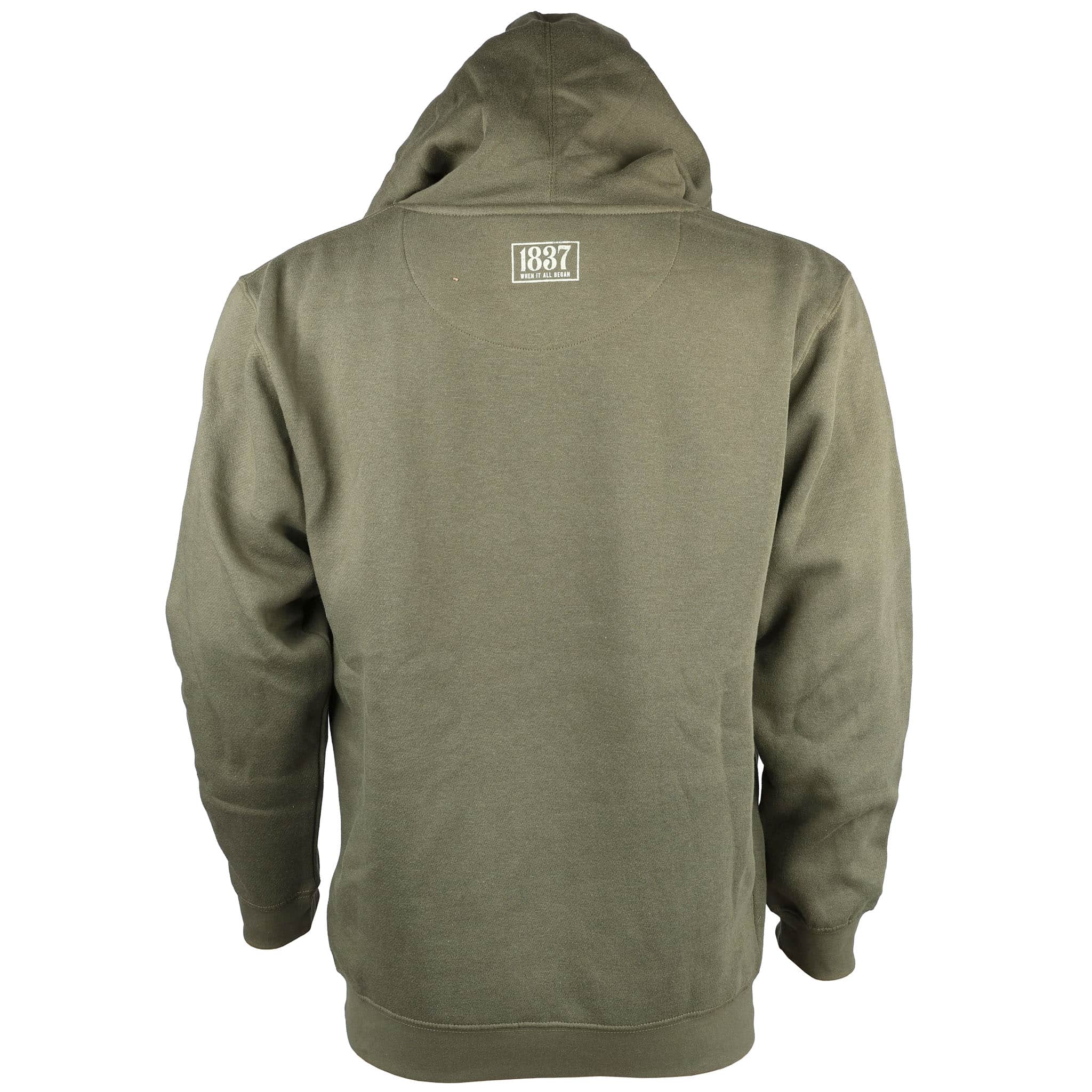 John Deere Vintage Style Quality Equipment Olive Green Hooded Sweatshirt - Image 2