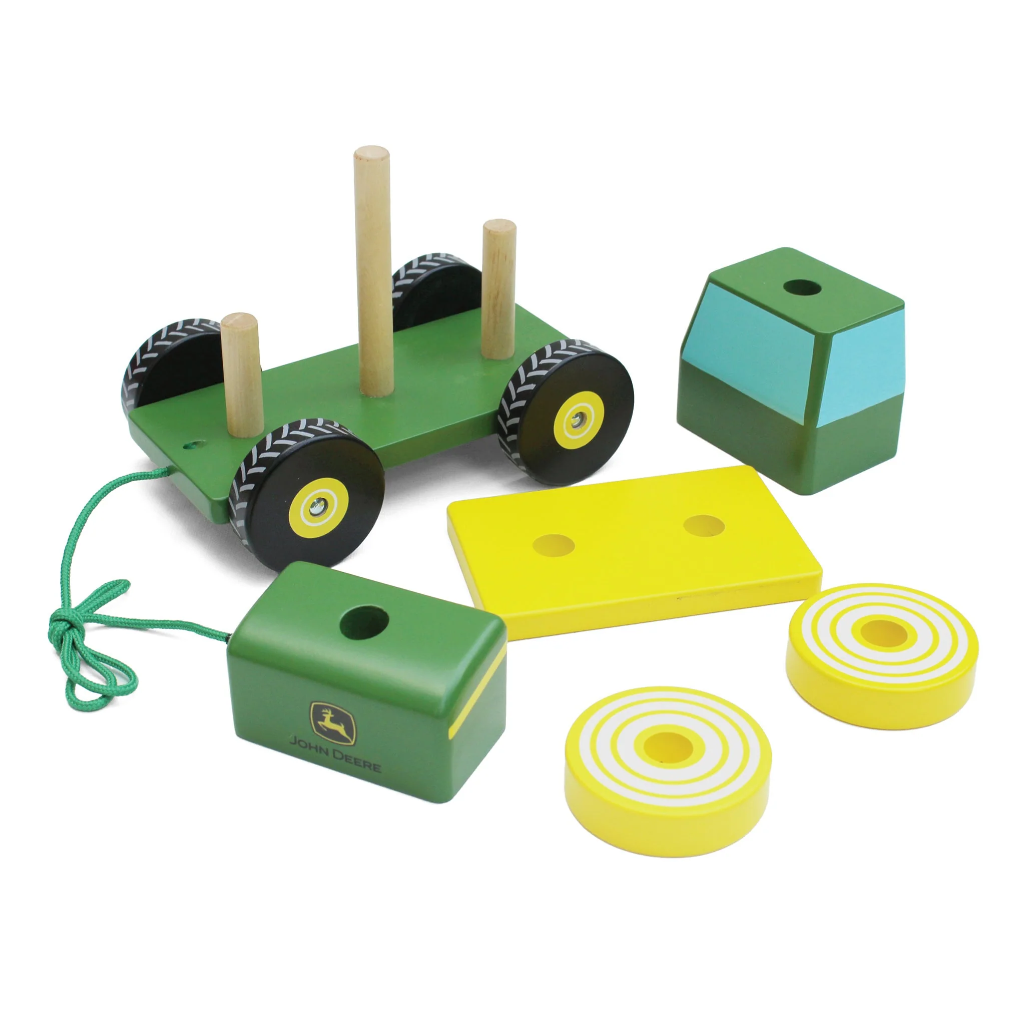 John Deere Wooden Tractor Stack Toy - Image 2