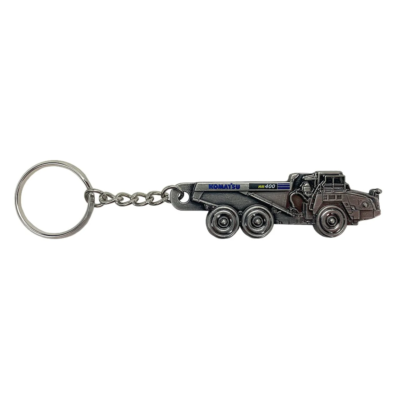 Komatsu HM400 Dump Truck Embossed Metal Keychain - Image 2