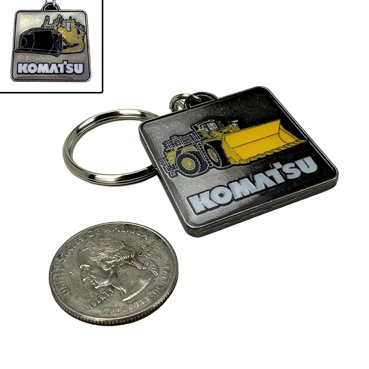 Komatsu Two-Sided Keychain Featuring Dozer & Wheel Loader - Image 3