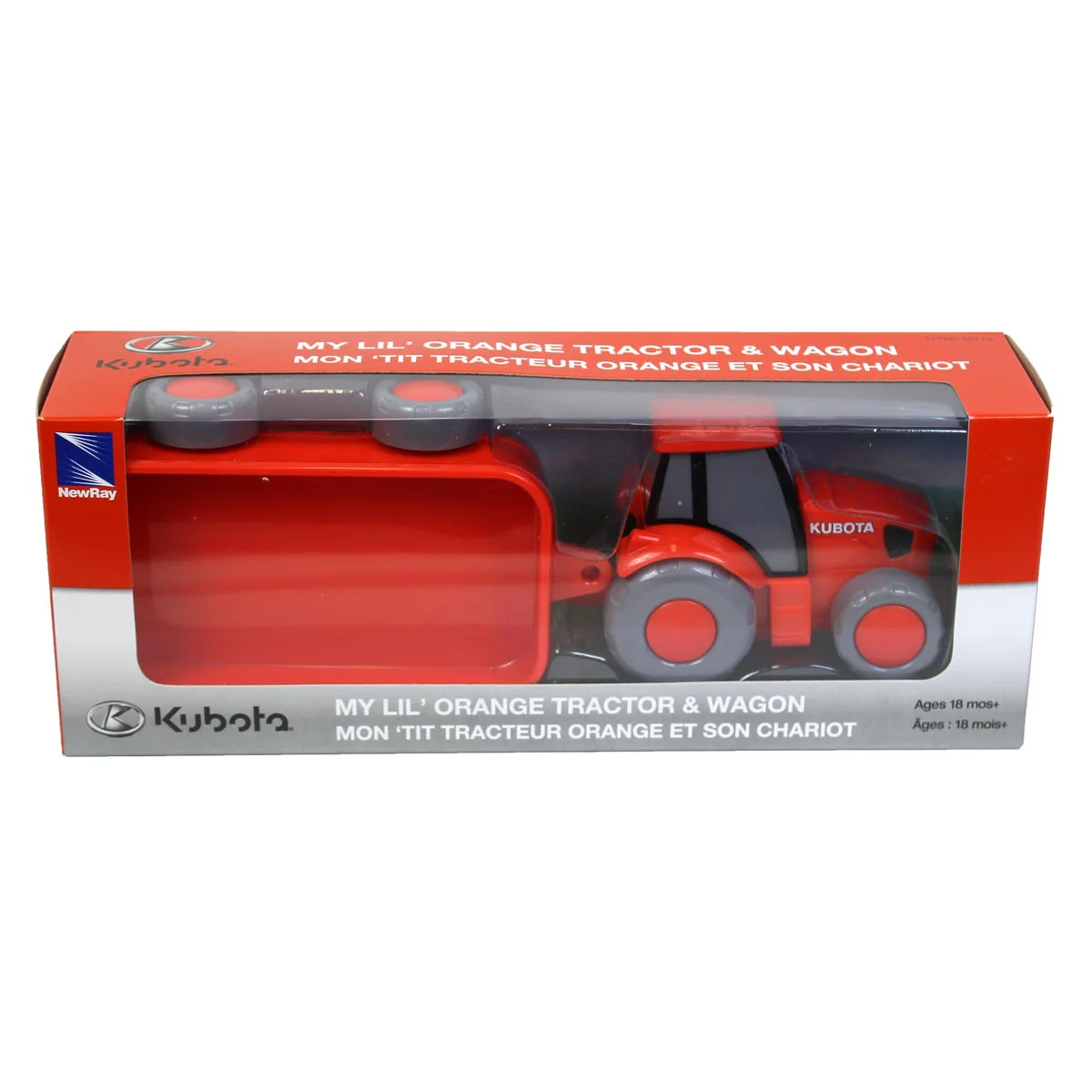 Kubota Tractor with Wagon, Plastic Kids Toy - Image 2