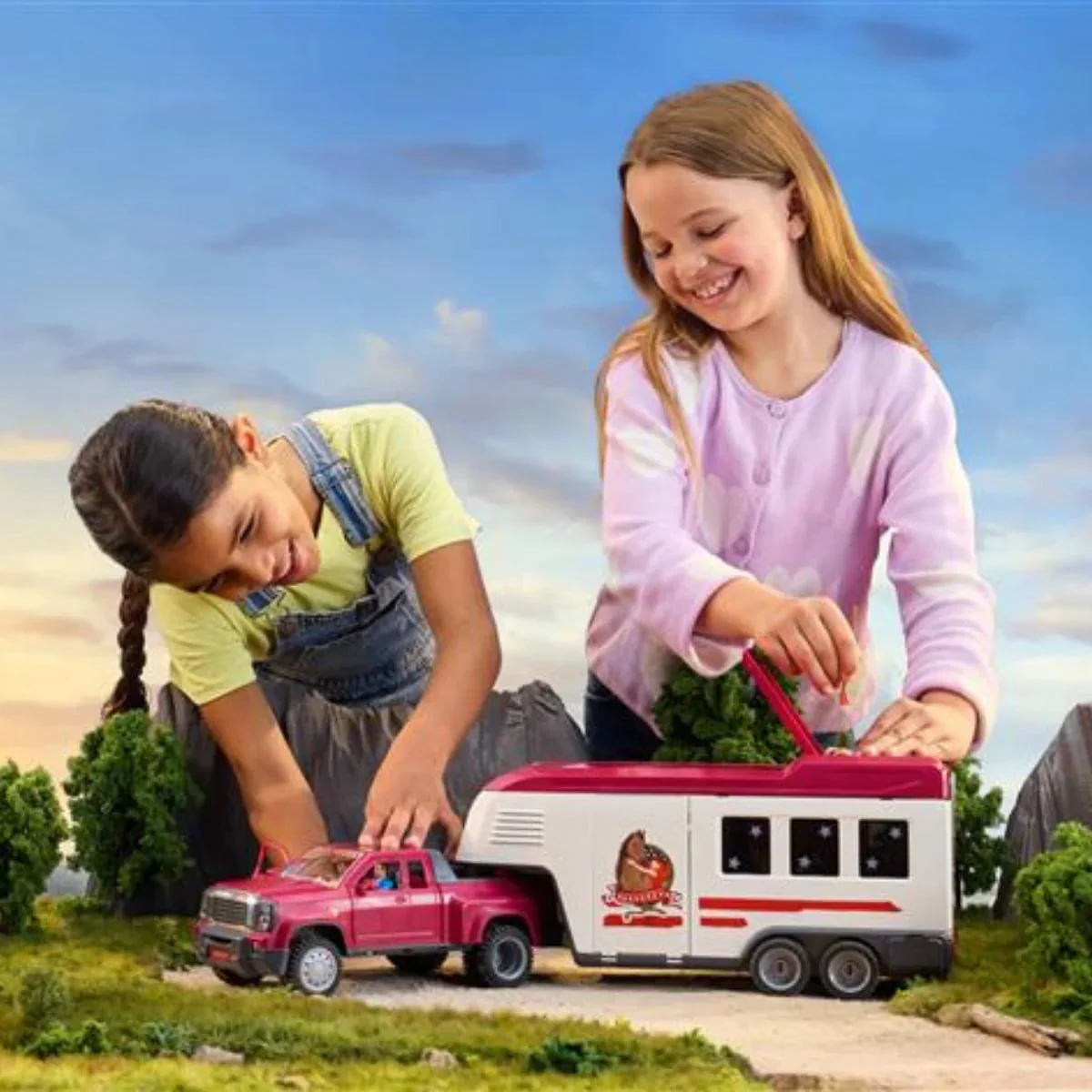 Lakeside Truck & Trailer Set with Horses, Figures & Dog by Schleich - Image 7