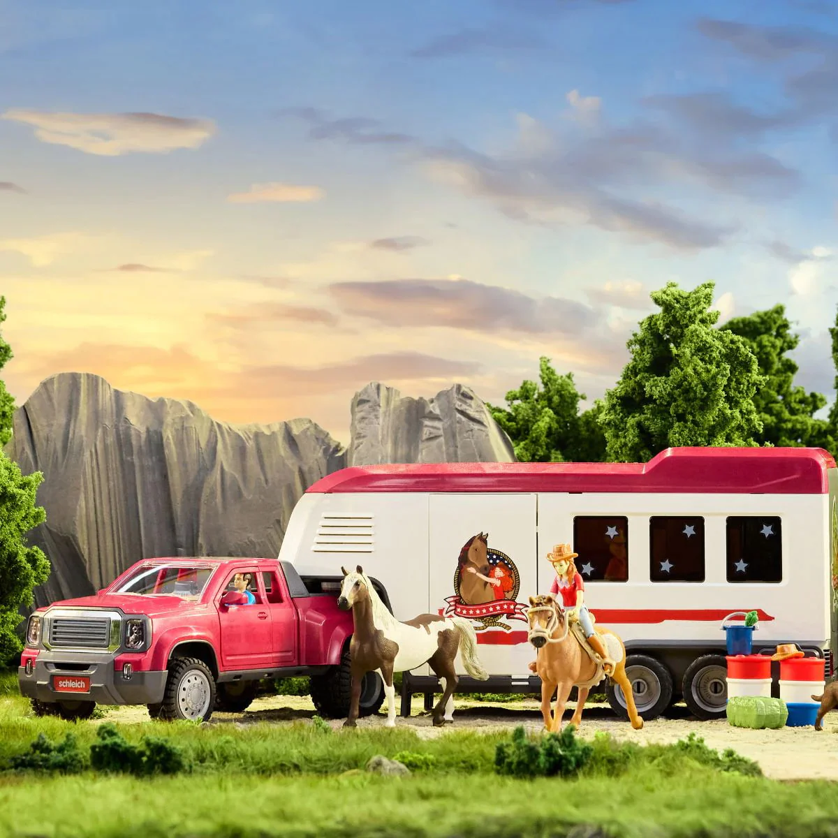 Lakeside Truck & Trailer Set with Horses, Figures & Dog by Schleich - Image 8