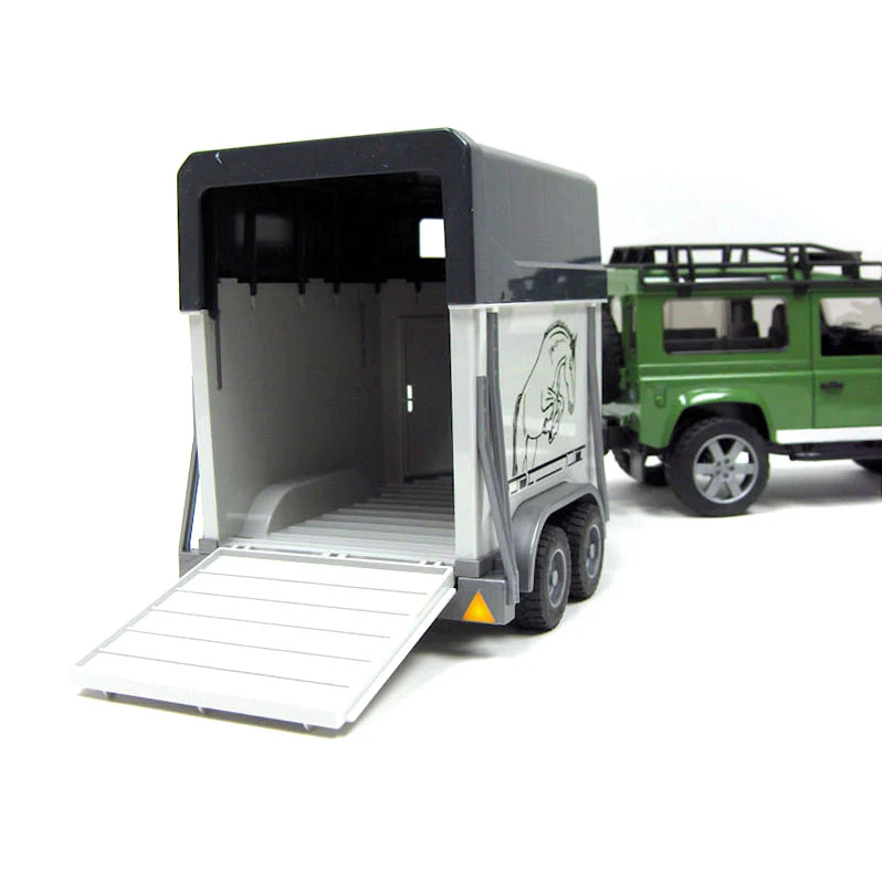 Land Rover Defender SUV with Horse Trailer and Horse by Bruder - Image 5