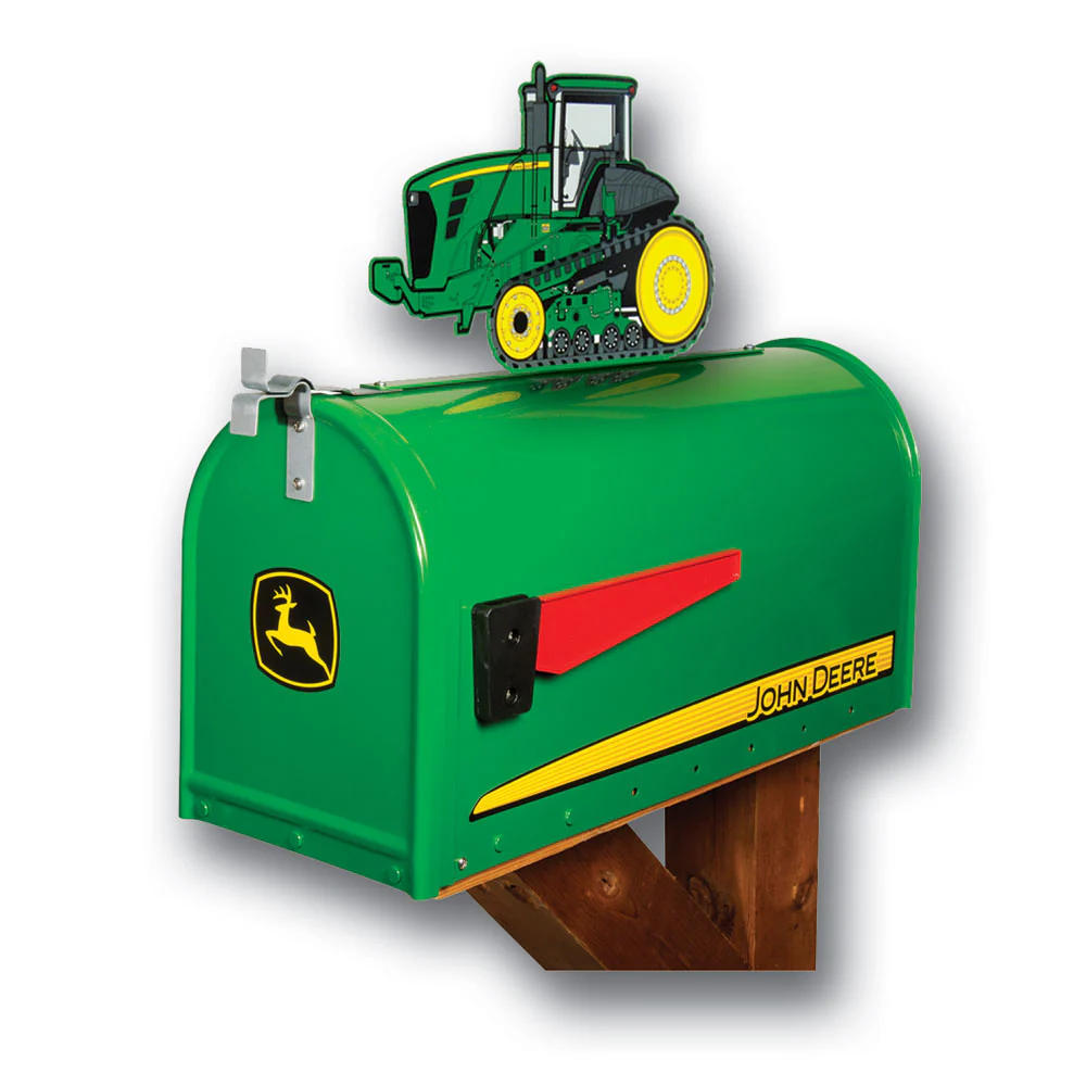 Large Steel John Deere Mailbox with John Deere 9000T Series Tractor Topper - Image 2