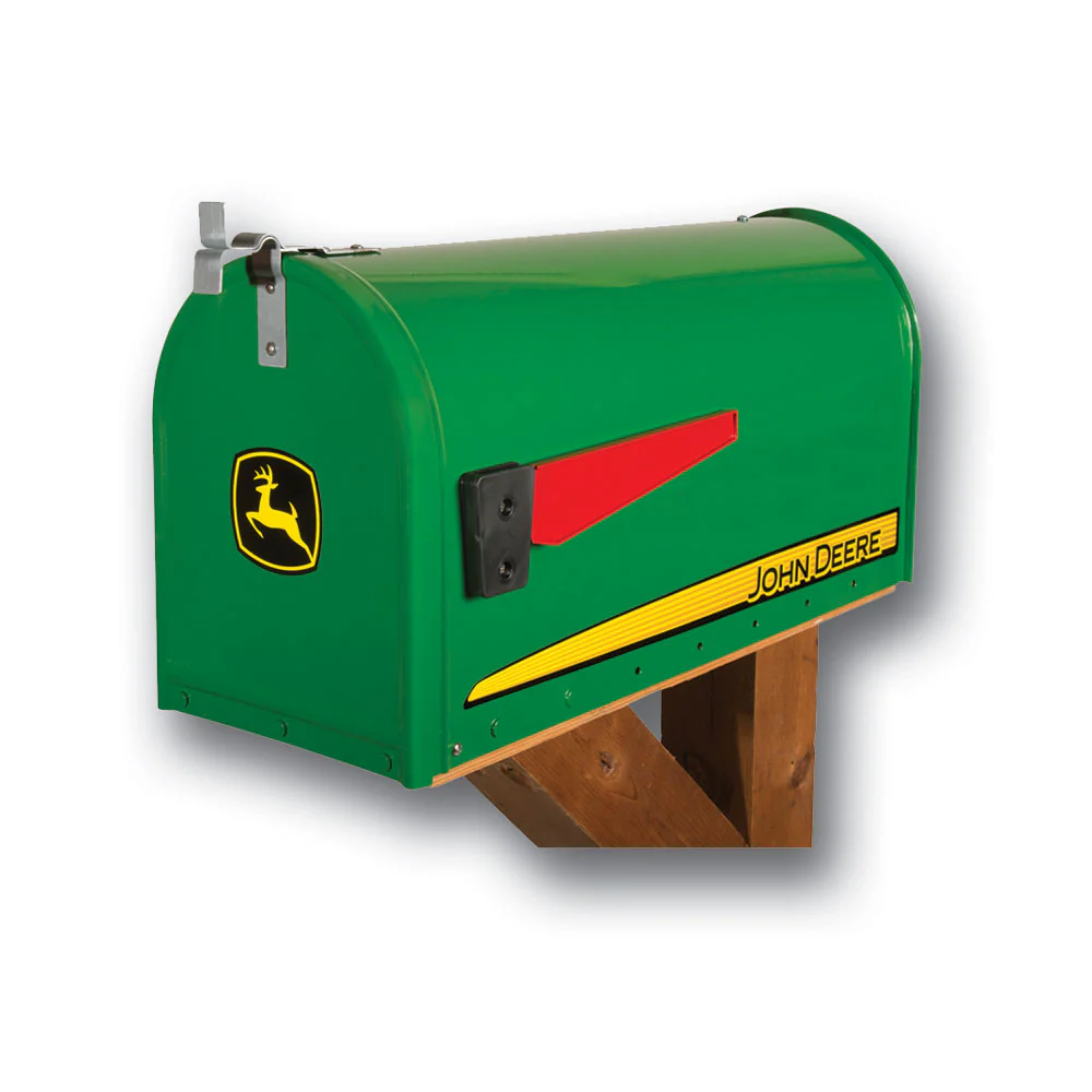 Large Steel John Deere Mailbox with Modern John Deere Tractor Stripe - Image 2