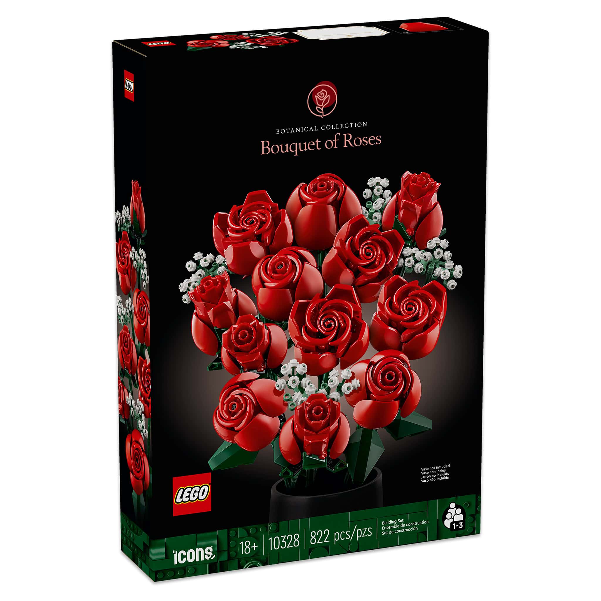 LEGO® Botanicals Bouquet of Red Roses, 822 Pieces - Image 3