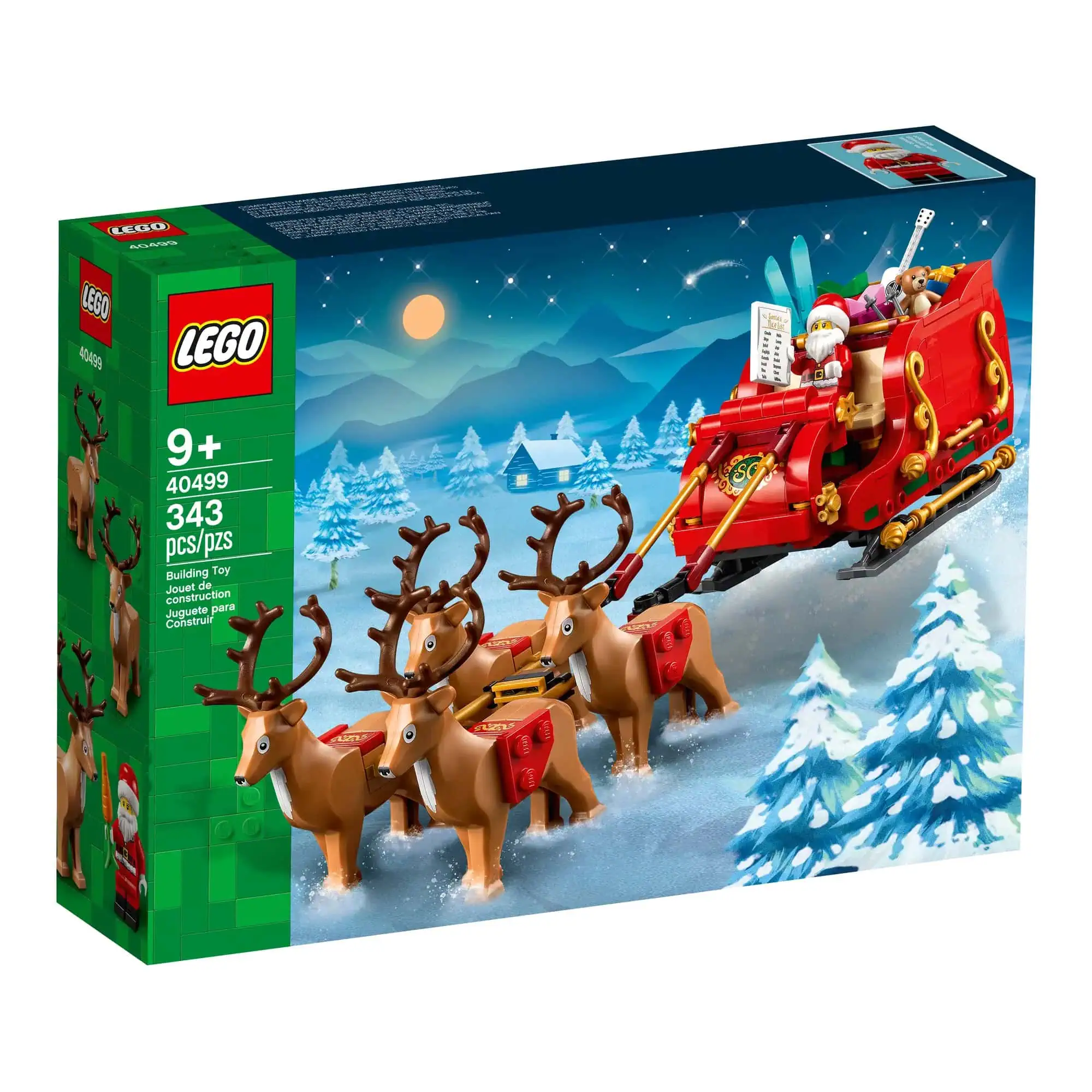 LEGO® Santa's Sleigh Christmas Set with Santa Minifigure, Reindeer & Presents, 343 Pieces - Image 3