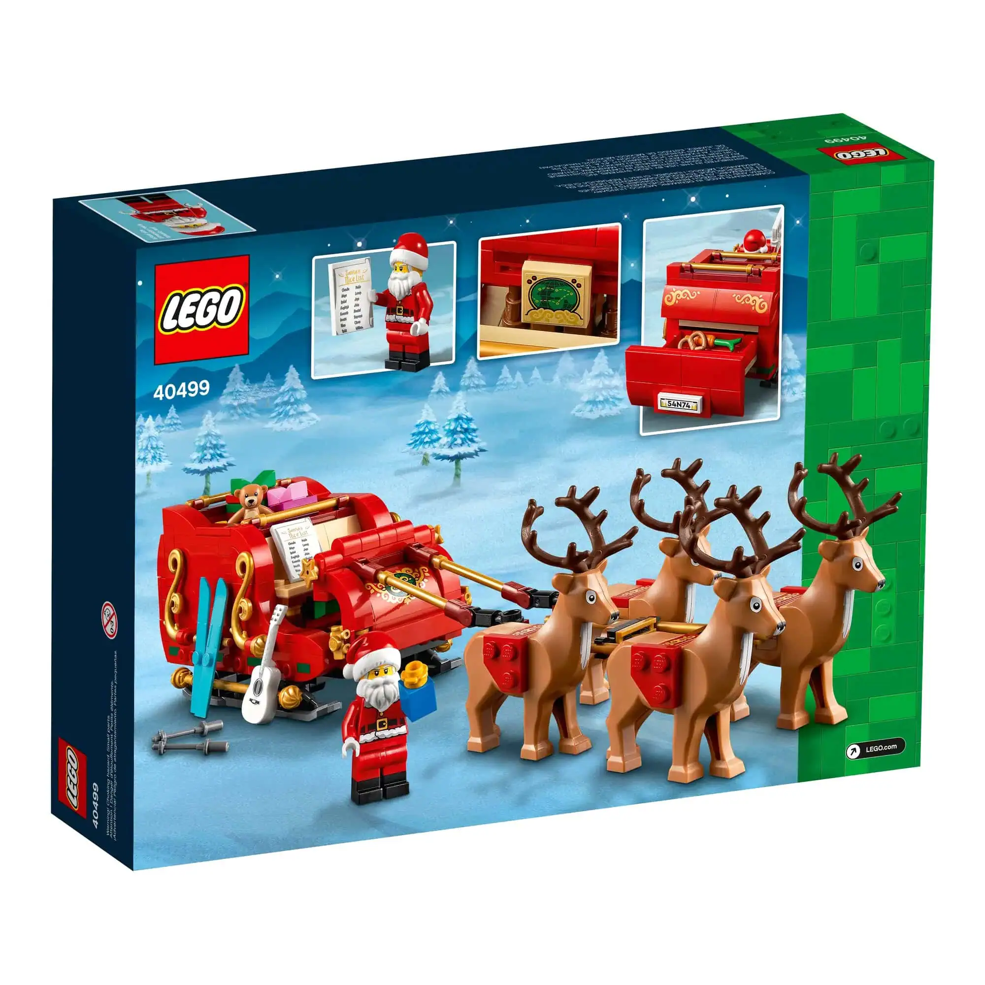LEGO® Santa's Sleigh Christmas Set with Santa Minifigure, Reindeer & Presents, 343 Pieces - Image 4