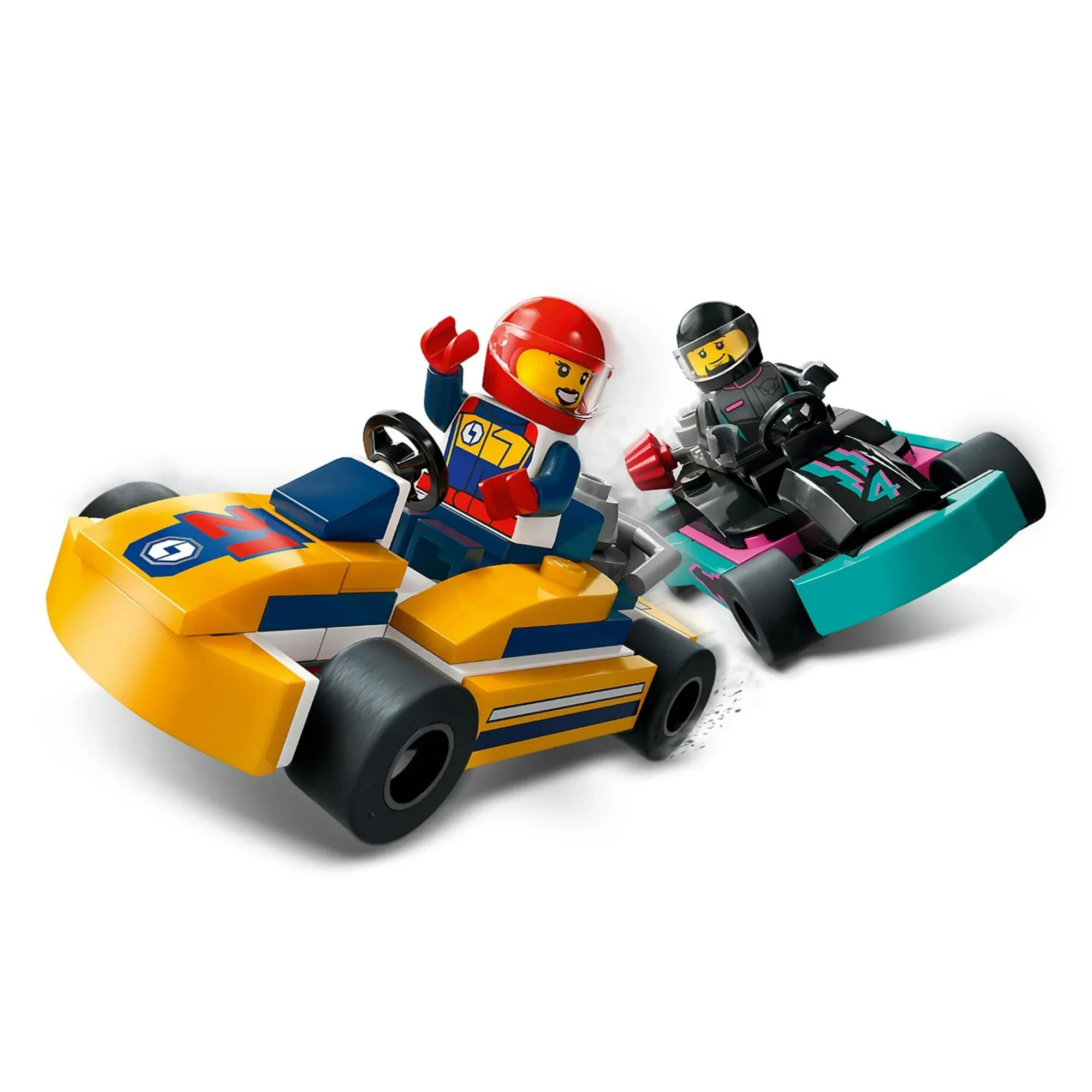 LEGO® City 4-in-1 Fun Pack, 348 Pieces: Go-Karts & Race Drivers, Red Sports Car, Pizza vs Fire Truck Race Car Pack, & Airplane vs Hospital Bed Race Car Pack - Image 2