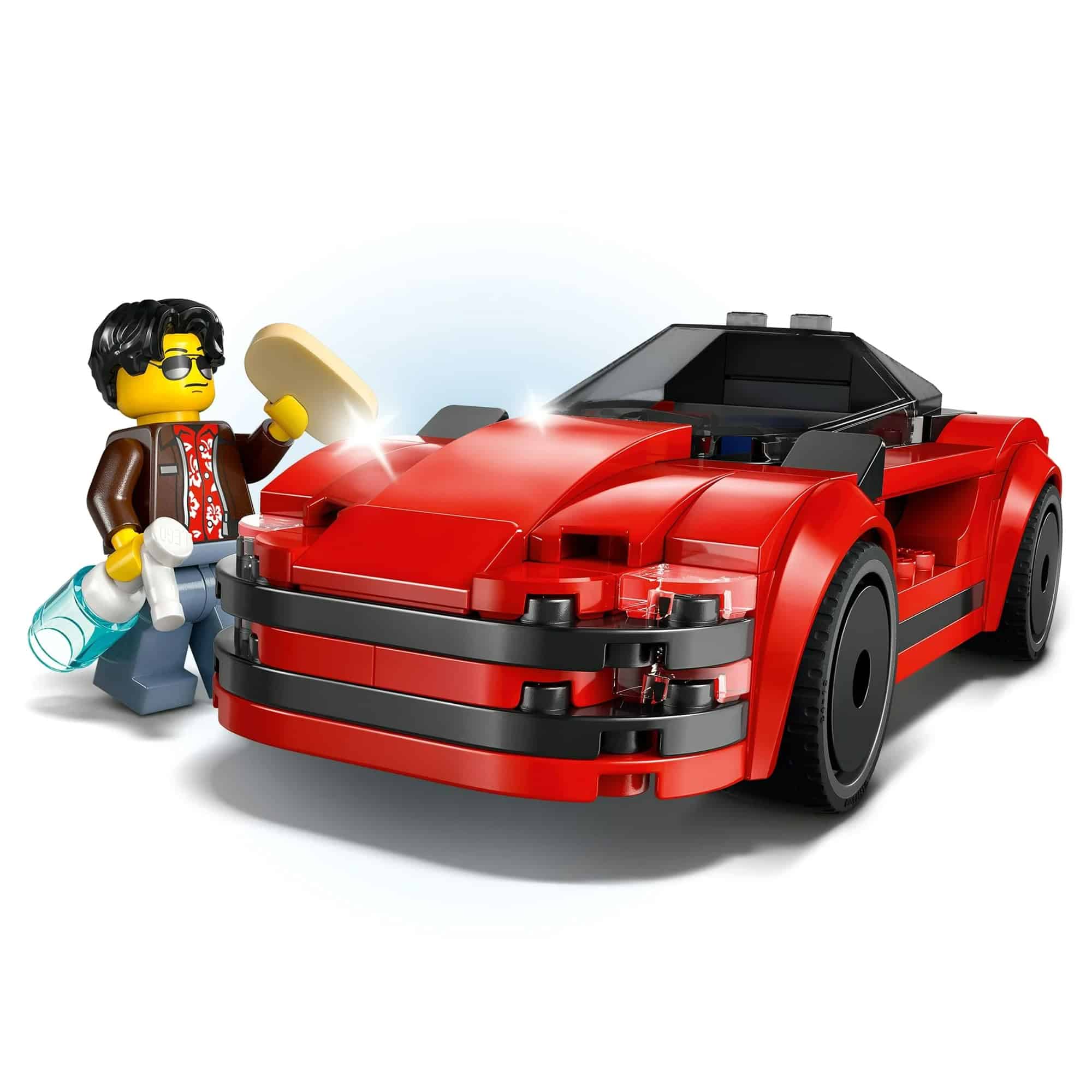 LEGO® City 4-in-1 Fun Pack, 348 Pieces: Go-Karts & Race Drivers, Red Sports Car, Pizza vs Fire Truck Race Car Pack, & Airplane vs Hospital Bed Race Car Pack - Image 3