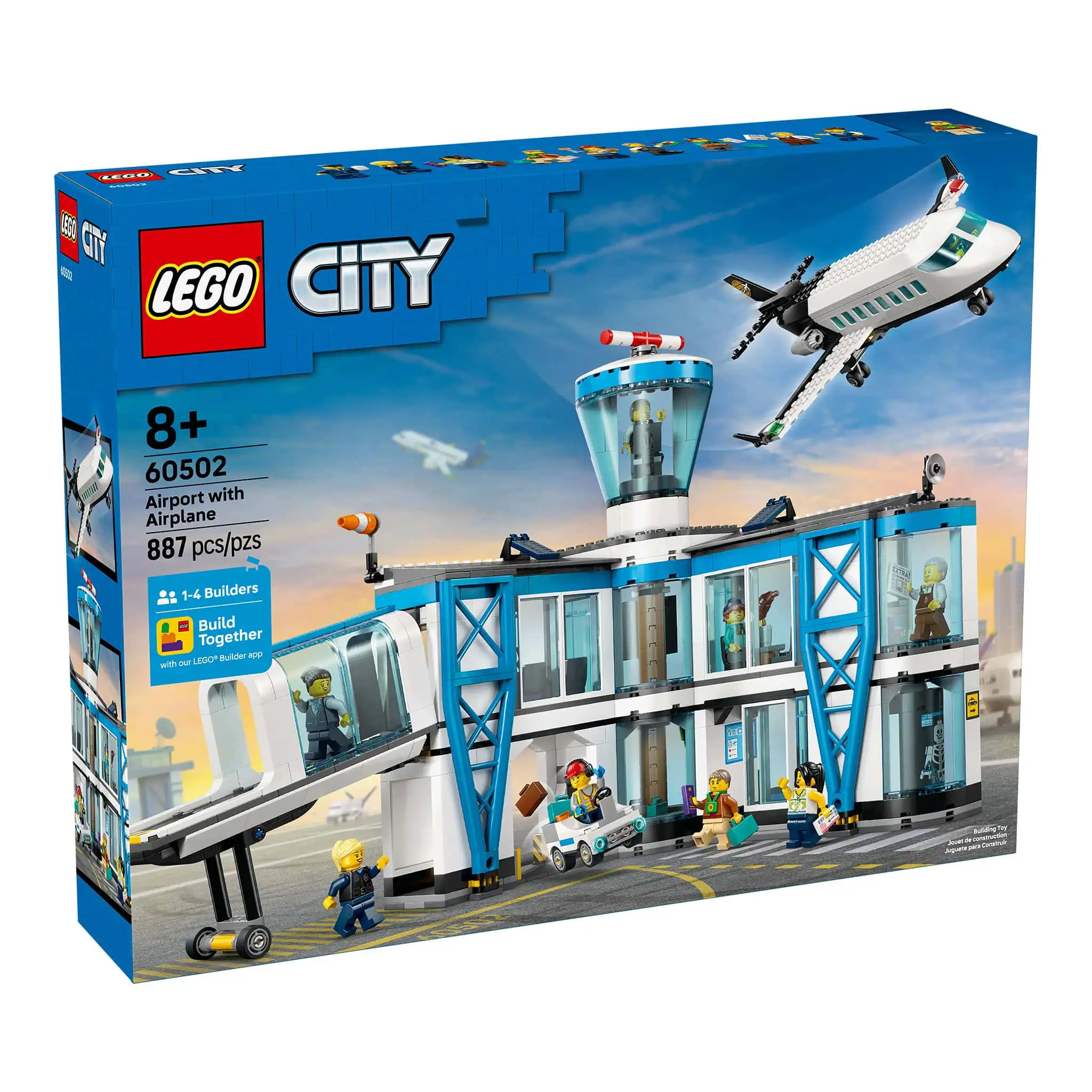 LEGO® City Airport with Airplane, Terminal, & 9 Minifigures, 887 Pieces - Image 3