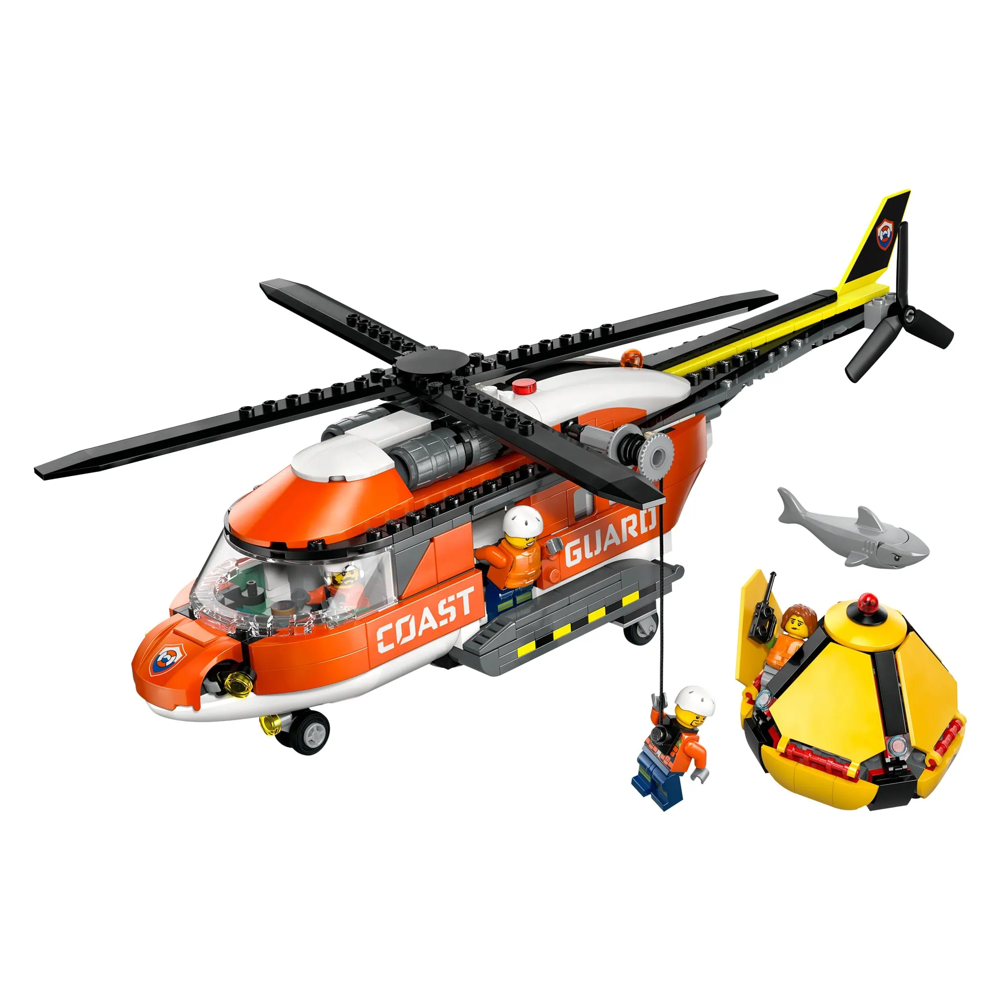 LEGO® City Coast Guard Helicopter with Accessories, 551 Pieces - Image 2