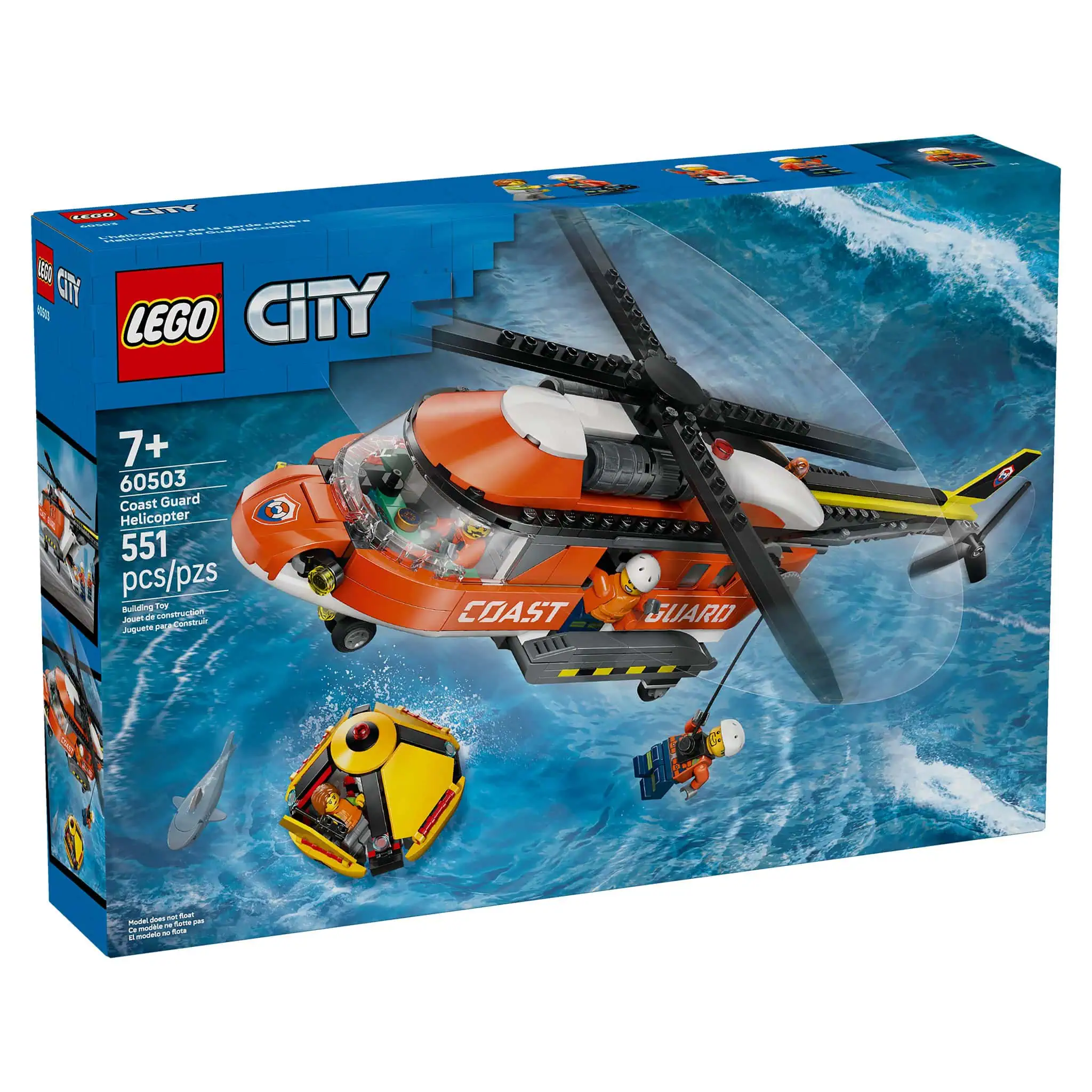 LEGO® City Coast Guard Helicopter with Accessories, 551 Pieces - Image 3