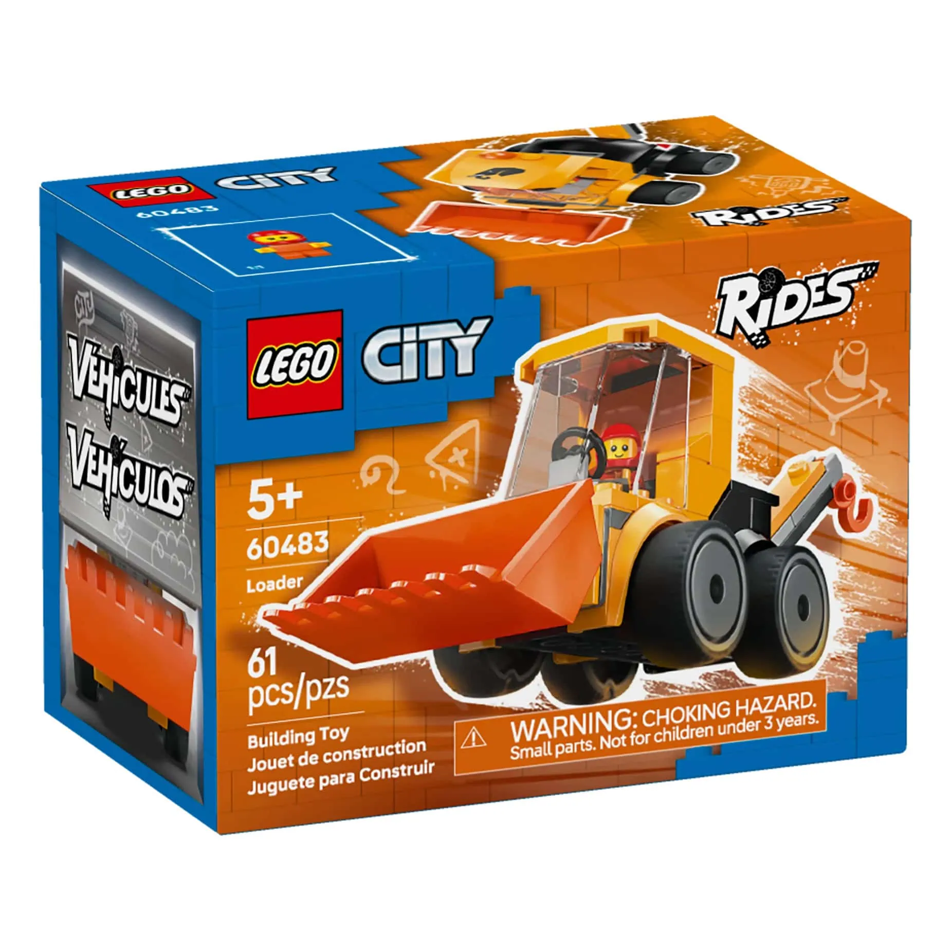 LEGO® City Rides Construction Loader with Construction Worker Minifigure, 61 Pieces - Image 3