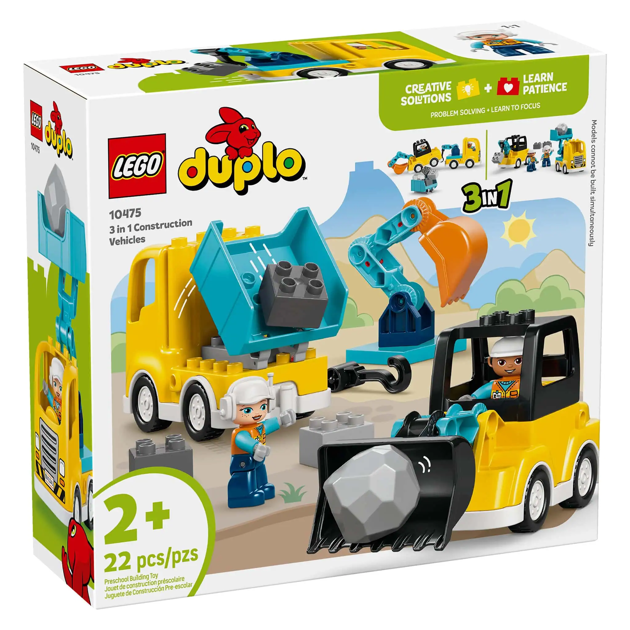 LEGO® DUPLO® 3-in-1 Construction Vehicles & Accessories Set, 22 Pieces - Image 3