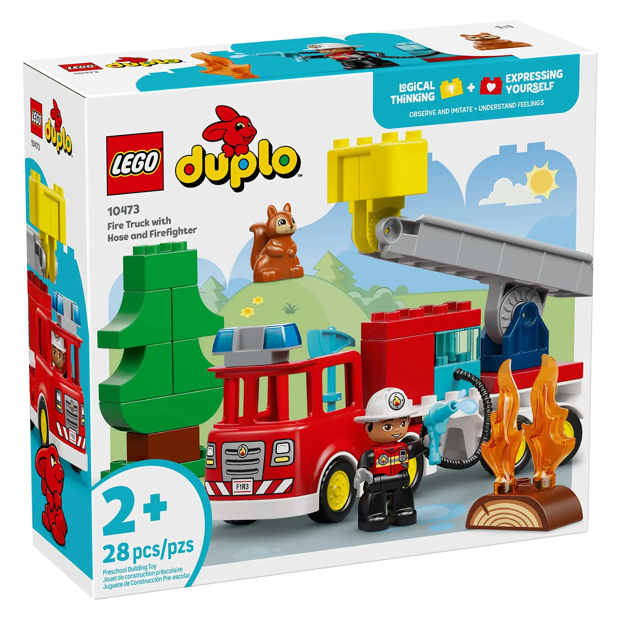 LEGO® DUPLO® Fire Truck with Hose & Firefighter, 28 Pieces - Image 3