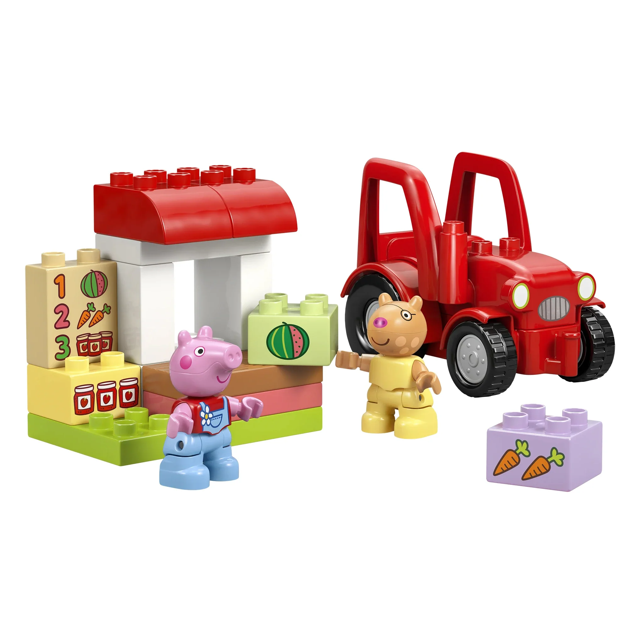 LEGO® DUPLO® Tractor & Farm Market with Peppa Pig Minifigures, 18 Pieces - Image 2