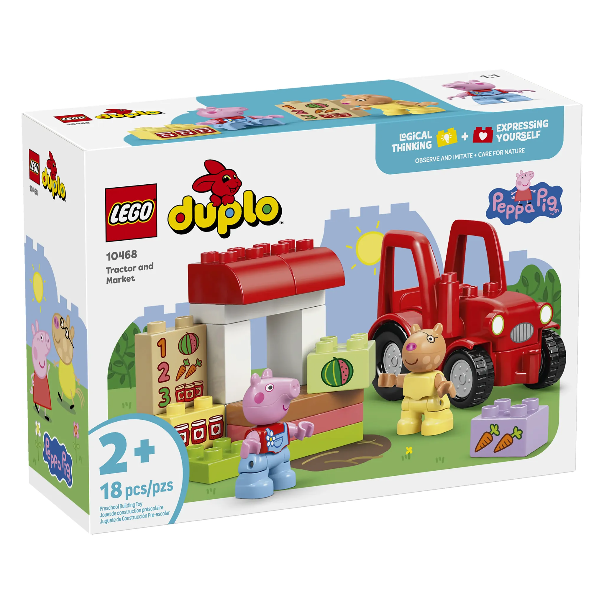 LEGO® DUPLO® Tractor & Farm Market with Peppa Pig Minifigures, 18 Pieces - Image 3