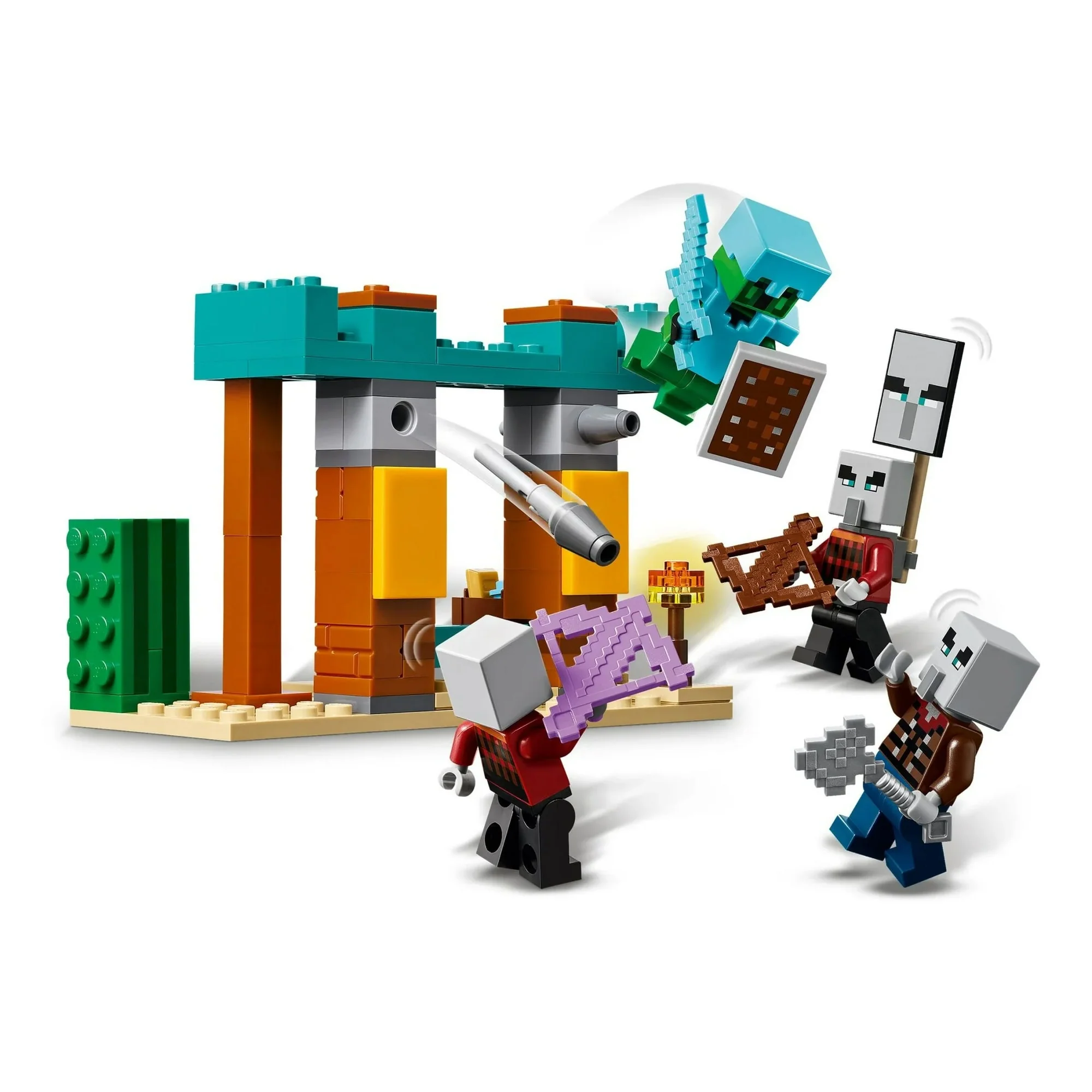LEGO® Minecraft® 5-in-1 Gift Set, 522 Pieces: Steve's Desert Expedition, The Armory, The Nether Lava Battle, The Illager Desert Patrol & The Lush Cave Fight - Image 5