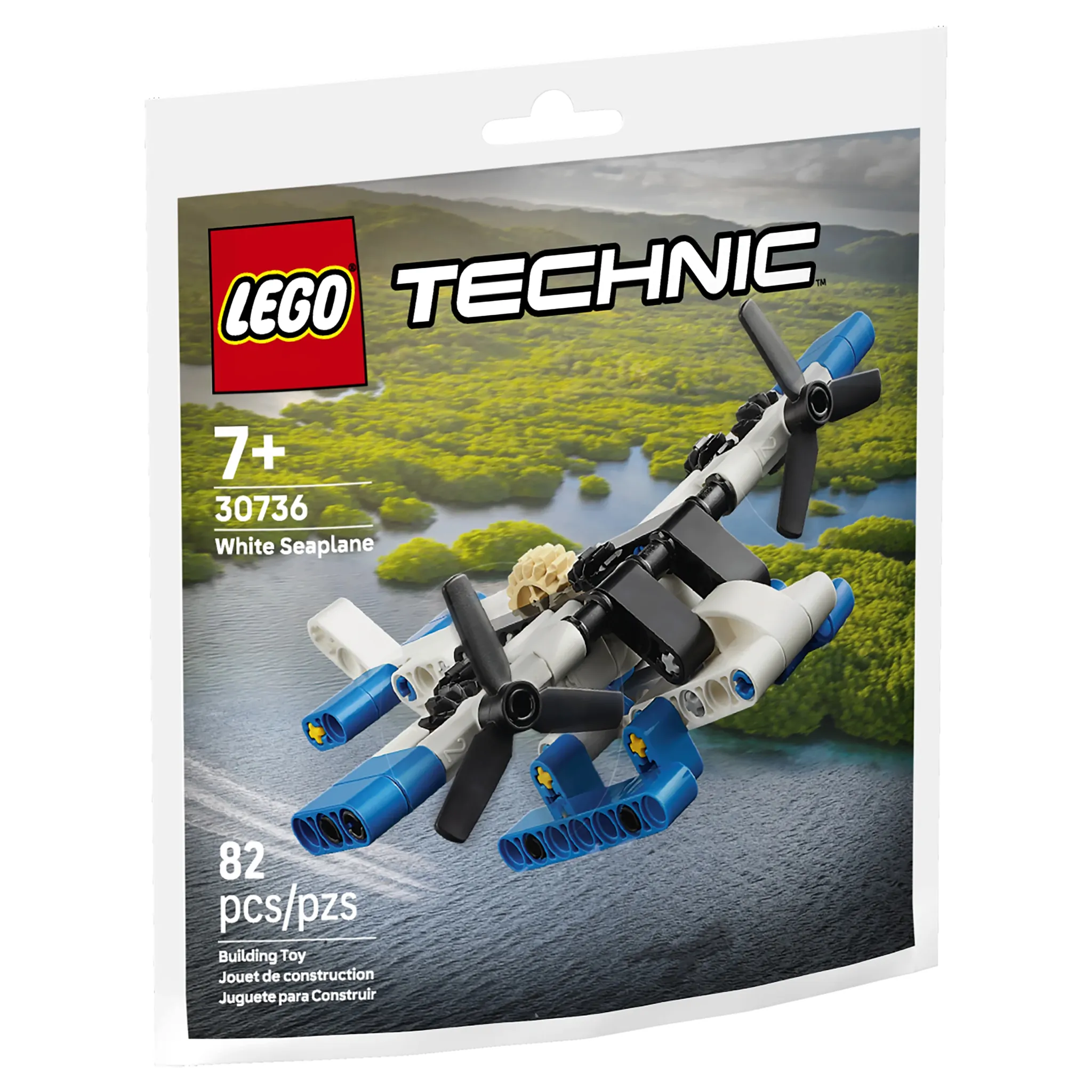 LEGO® Technic™ Blue, Black, & White Seaplane, 82 Pieces - Image 3