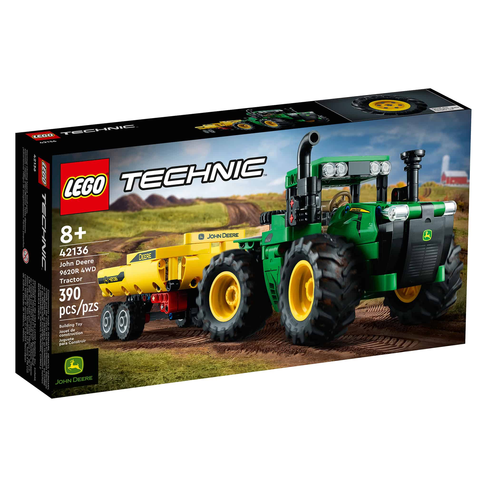 LEGO® Technic™ John Deere 9620R 4WD Tractor Building Toy Set, 390 Pieces - Image 3