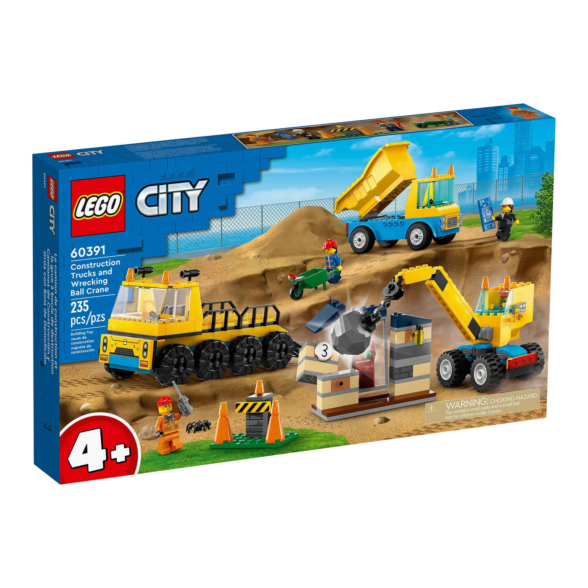 LEGO® City Construction Trucks & Wrecking Ball Crane, 235 Pieces - Image 3