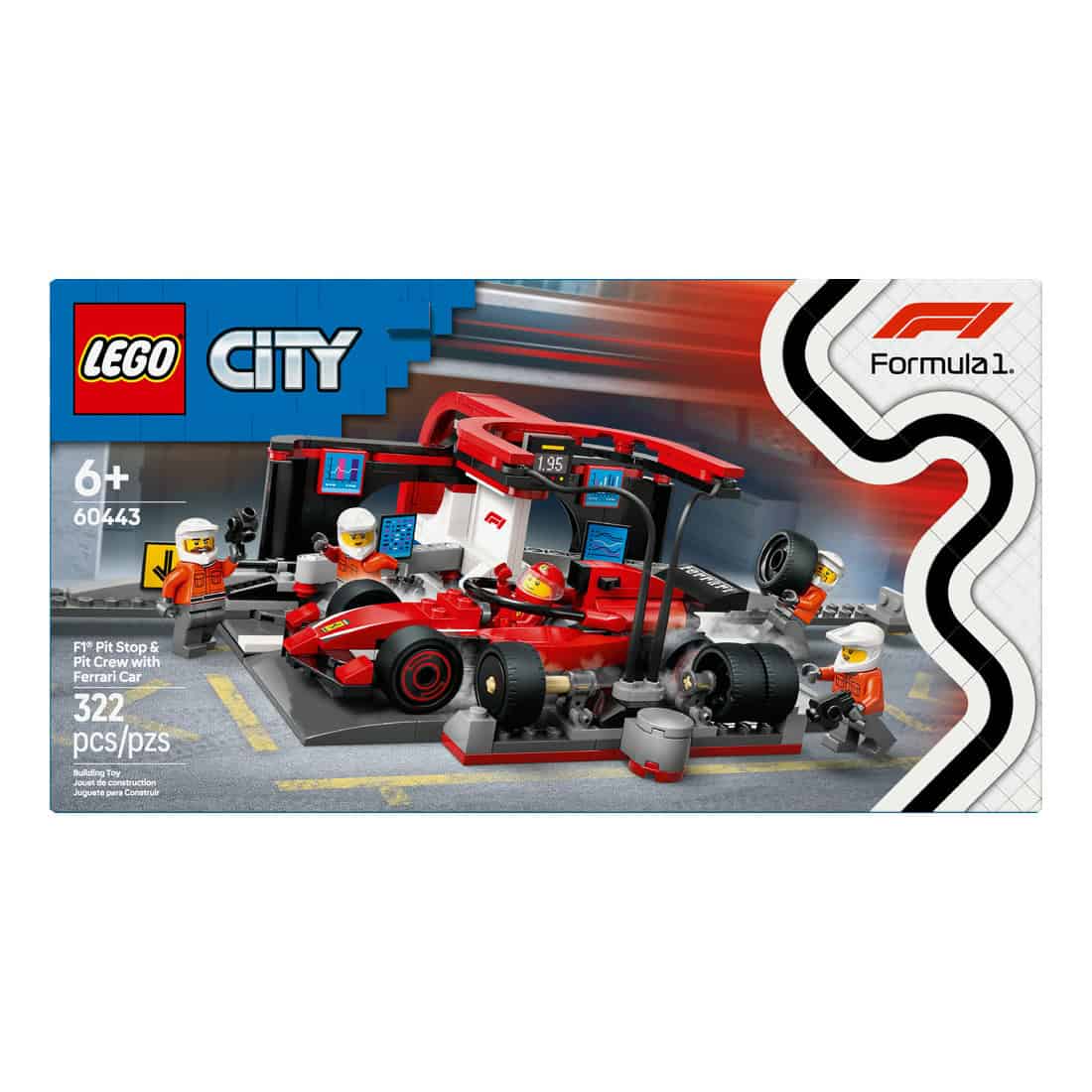 LEGO® City F1 Pit Stop & Pit Crew with Ferrari Racecar, 322 Pieces - Image 3