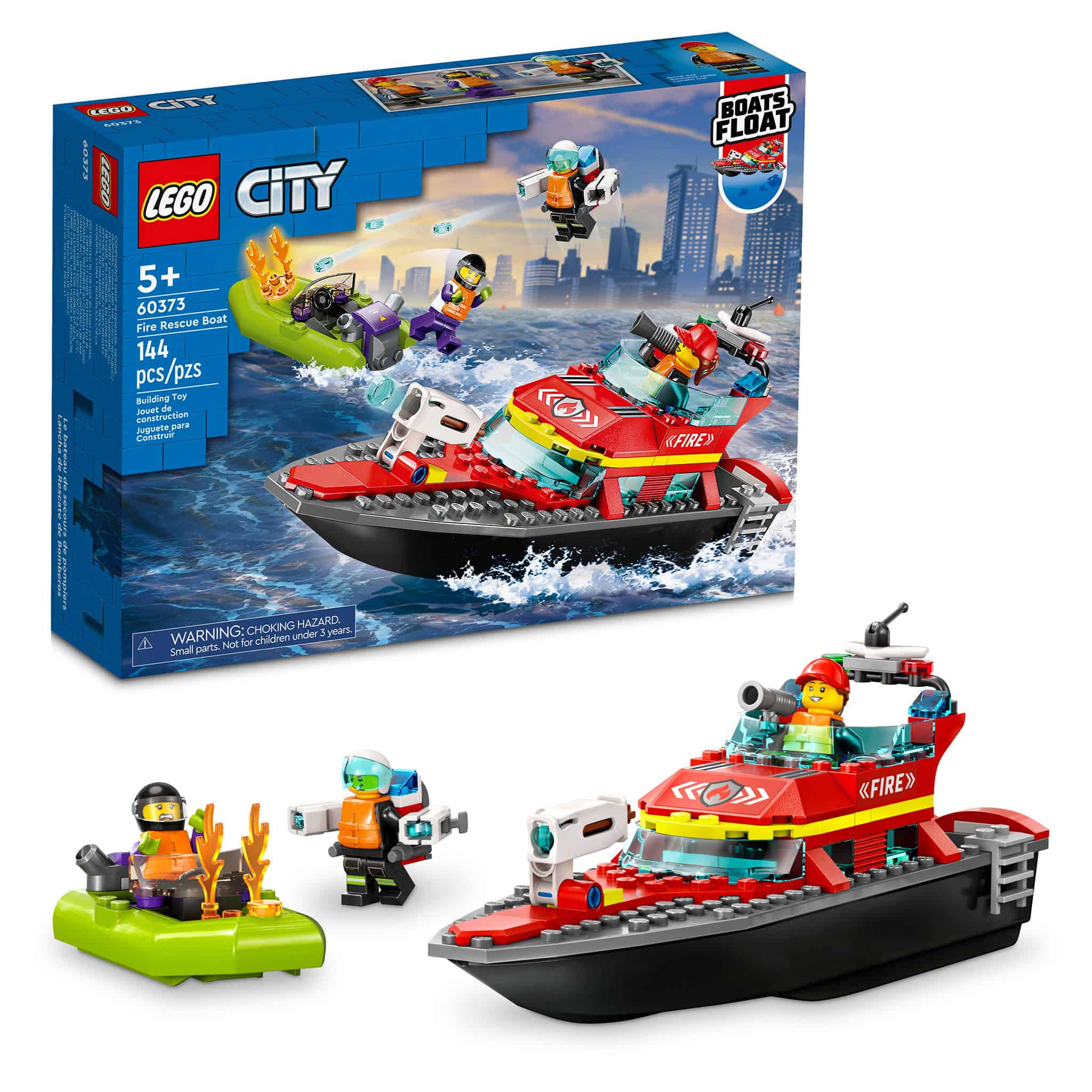 LEGO® City Fire Rescue Boat, 144 Pieces