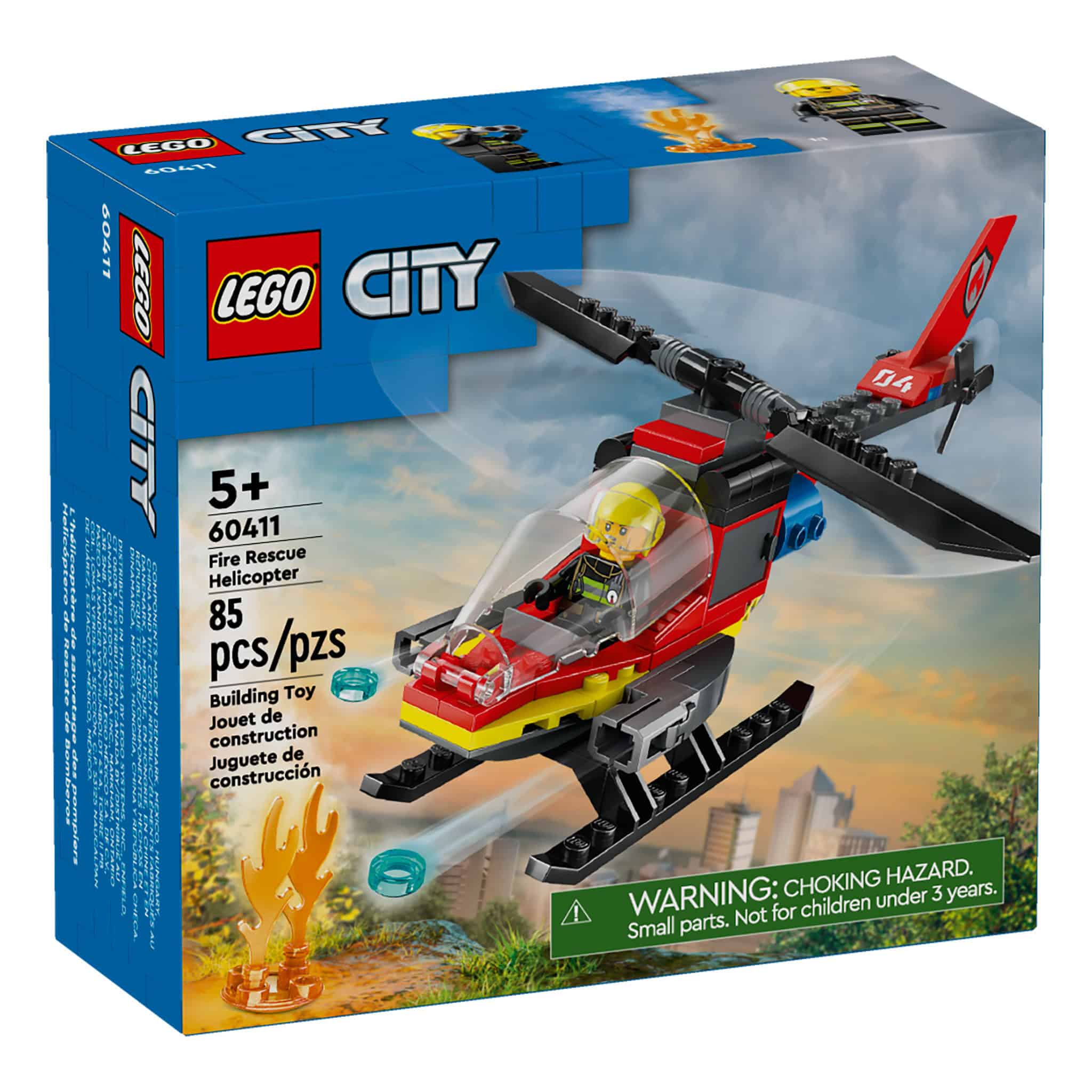 LEGO® City Fire Rescue Helicopter, 85 Pieces - Image 3