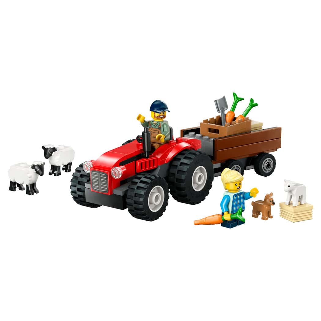 LEGO® City Red Farm Tractor with Trailer & Sheep, 116 Pieces - Image 2